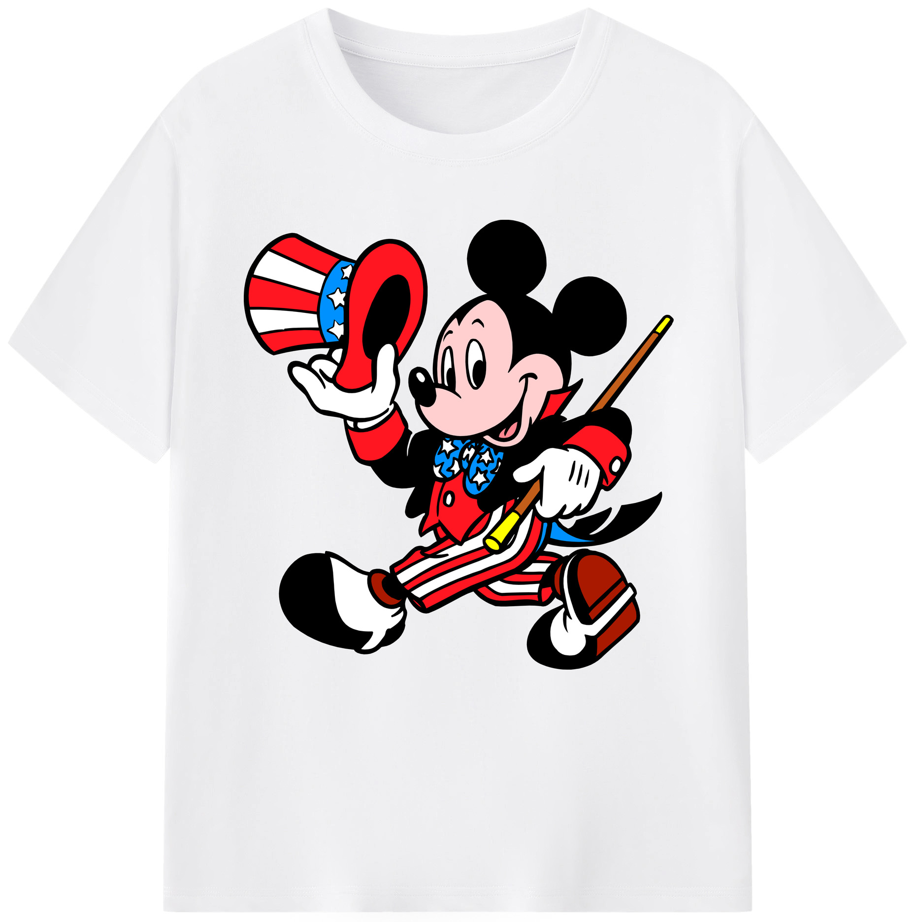 （画像用） ミッキーマウス Mickey Mouse 綿100％半袖Tシャツ（フロントプリント）