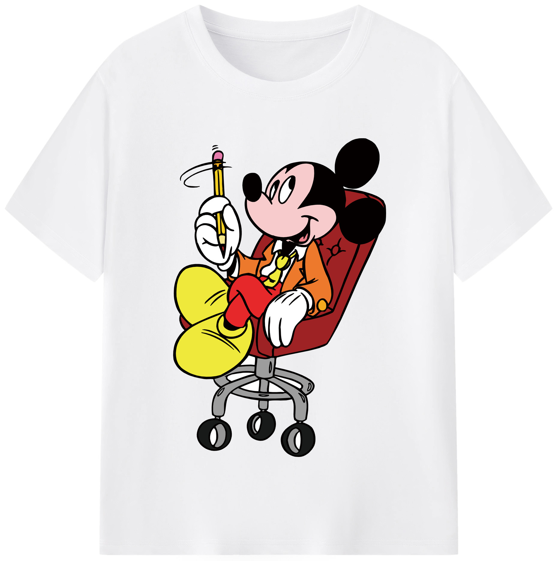 （画像用） ミッキーマウス Mickey Mouse 綿100％半袖Tシャツ（フロントプリント）