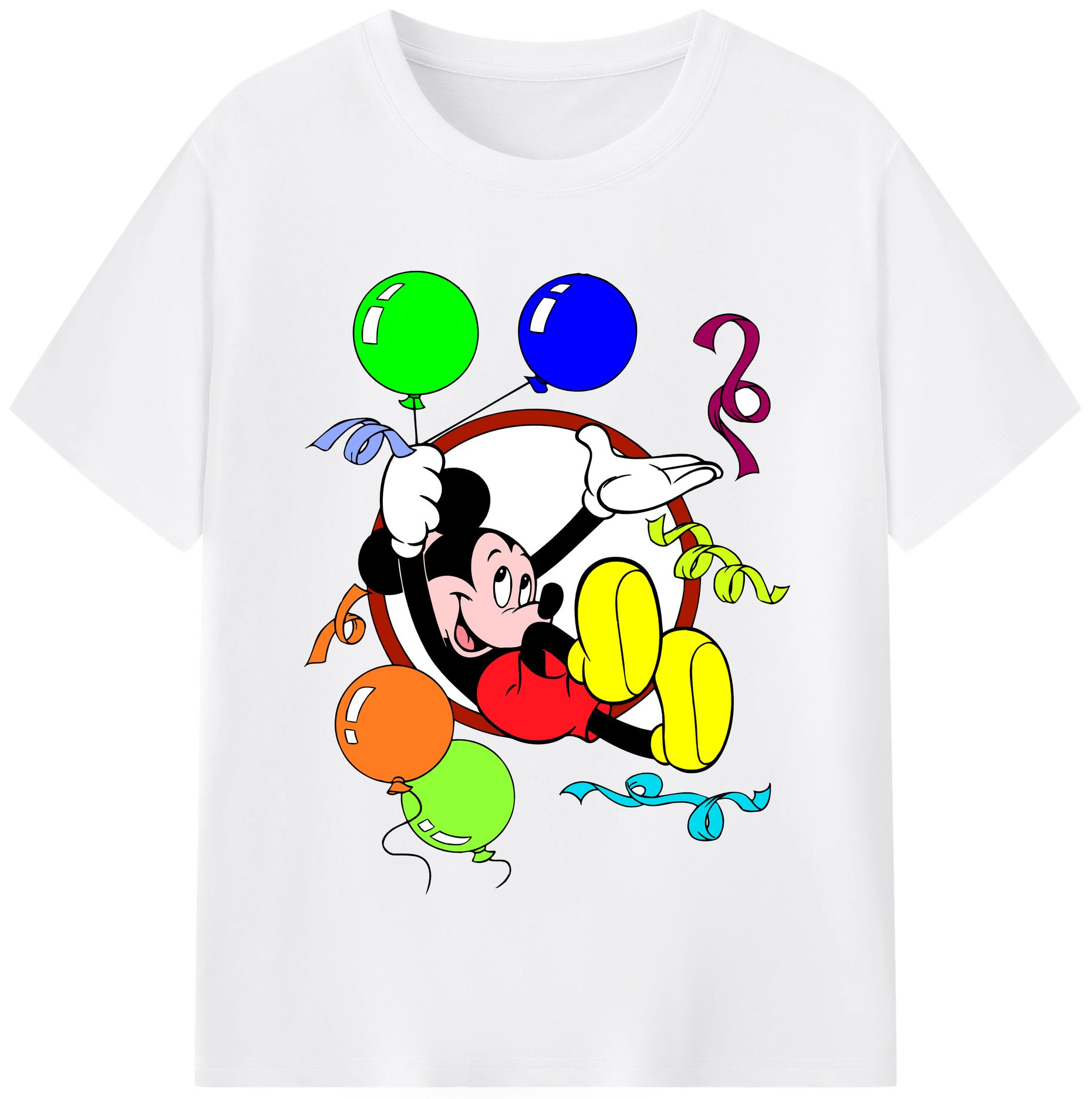 （画像用） ミッキーマウス Mickey Mouse 綿100％半袖Tシャツ（フロントプリント）