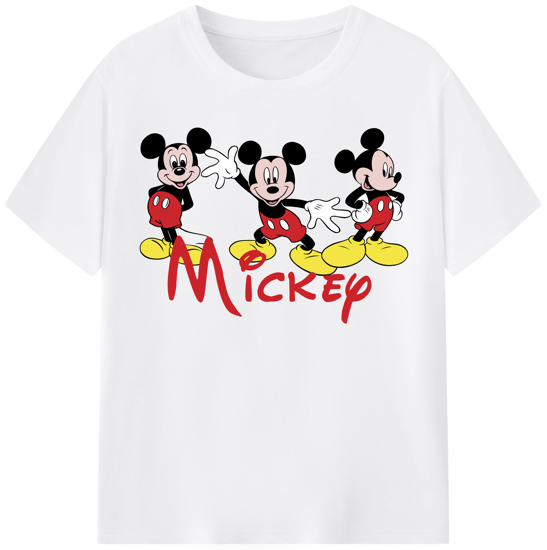 （画像用） ミッキーマウス Mickey Mouse 綿100％半袖Tシャツ（フロントプリント）