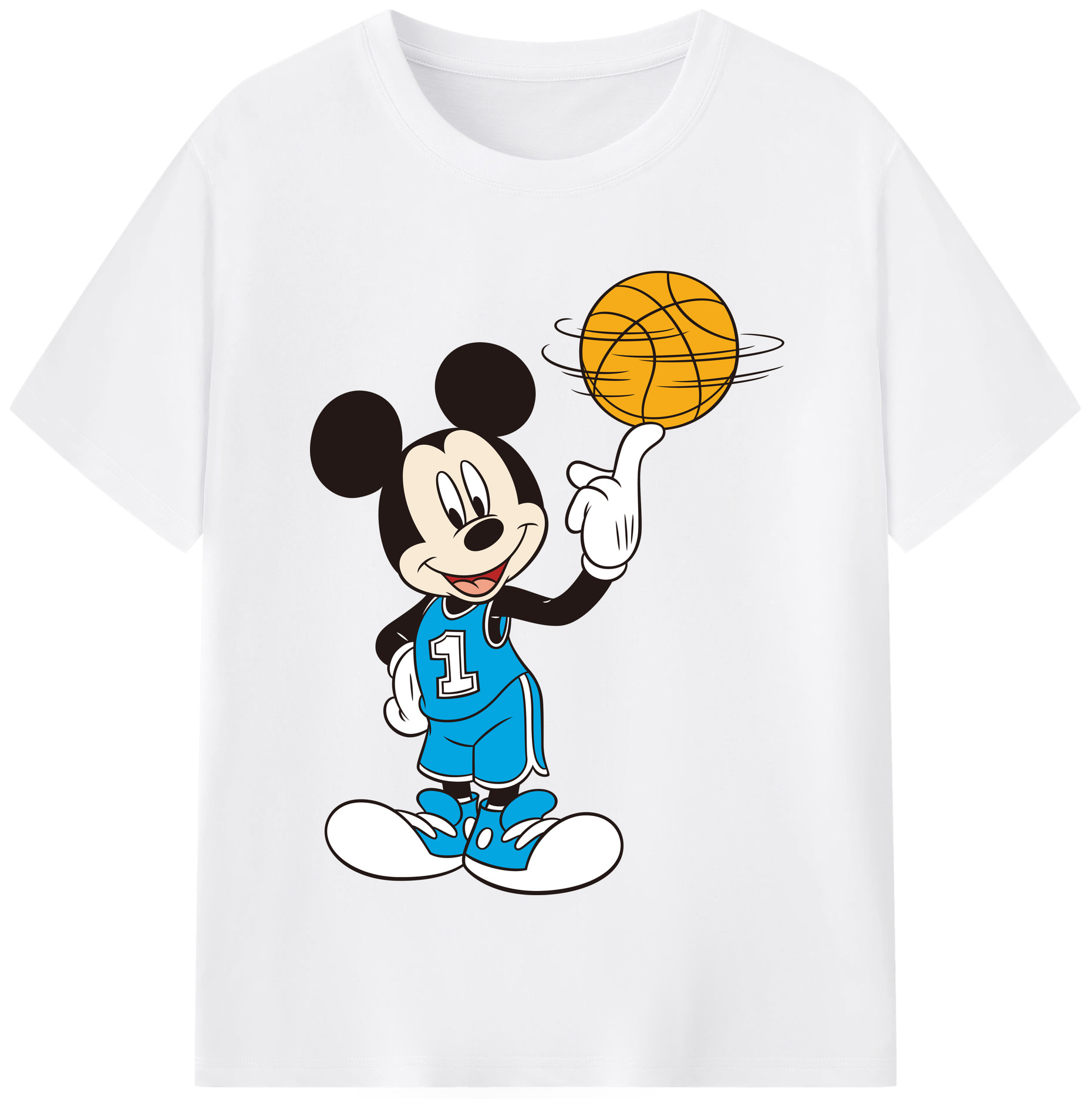 （画像用） ミッキーマウス Mickey Mouse 綿100％半袖Tシャツ（フロントプリント）
