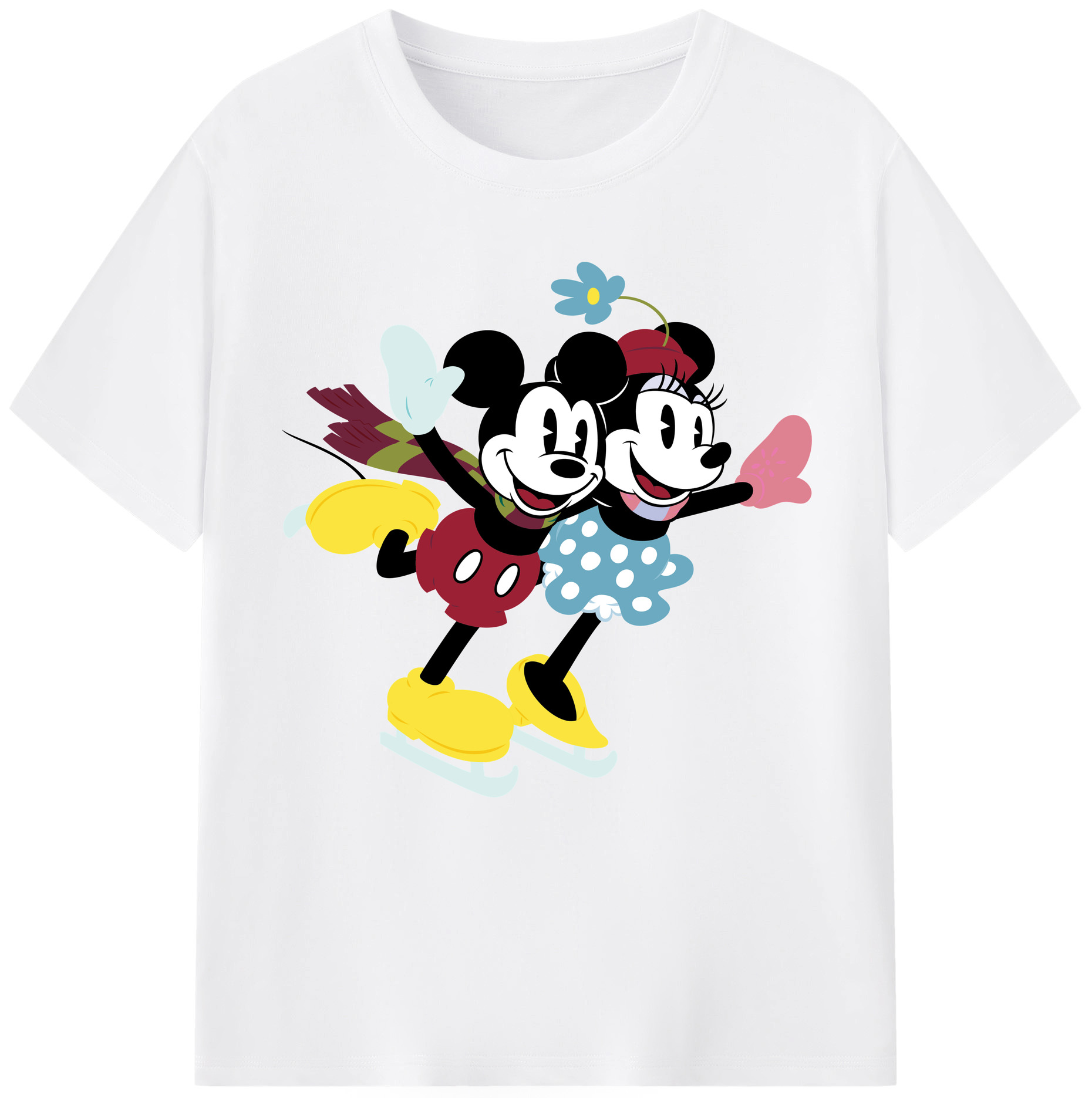 （画像用） ミッキーマウス Mickey Mouse 綿100％半袖Tシャツ（フロントプリント）