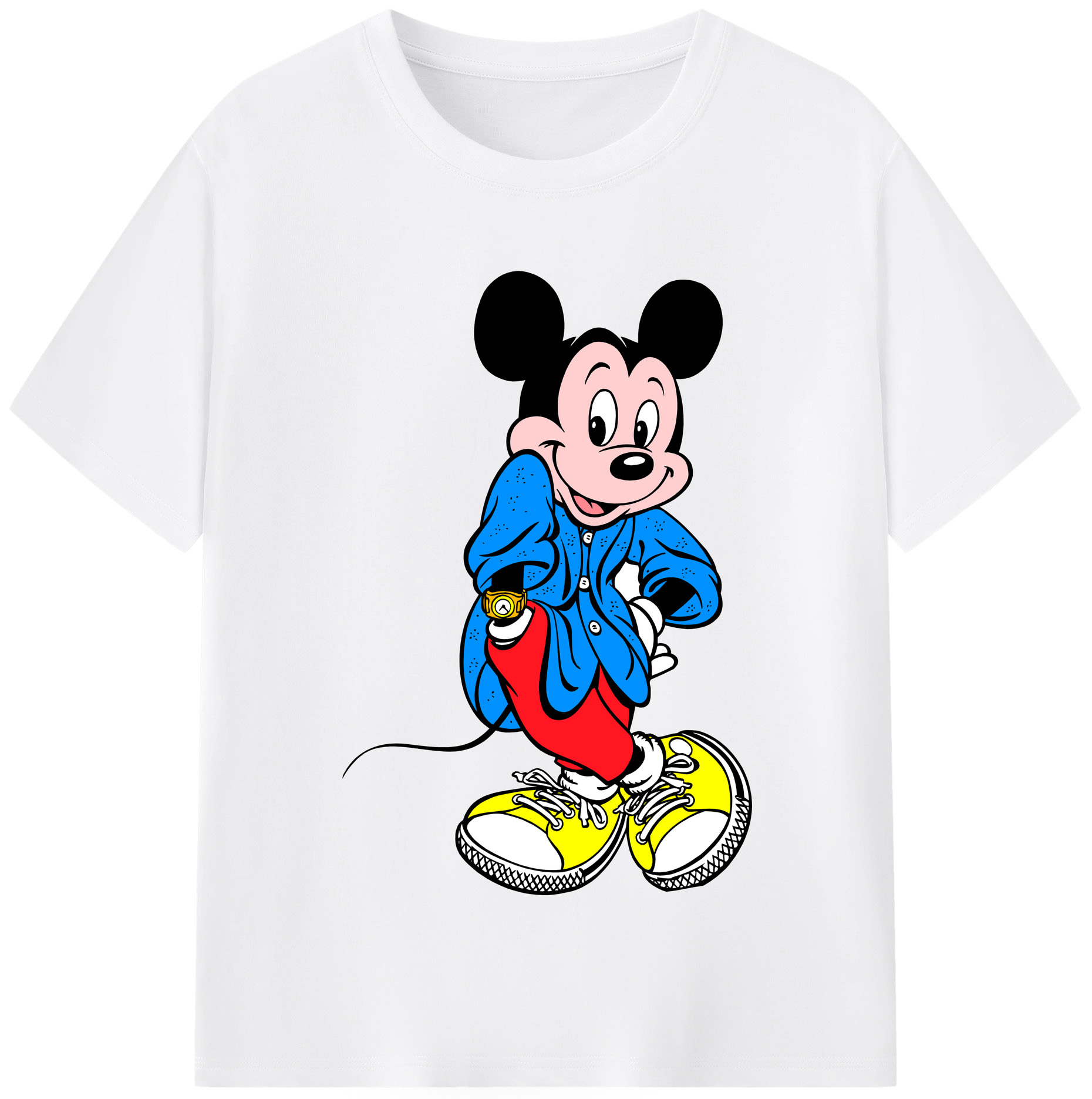 （画像用） ミッキーマウス Mickey Mouse 綿100％半袖Tシャツ（フロントプリント）
