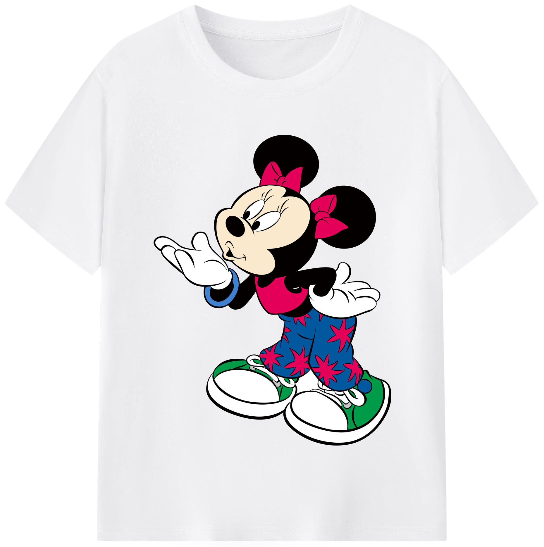 （画像用） ミッキーマウス Mickey Mouse 綿100％半袖Tシャツ（フロントプリント）