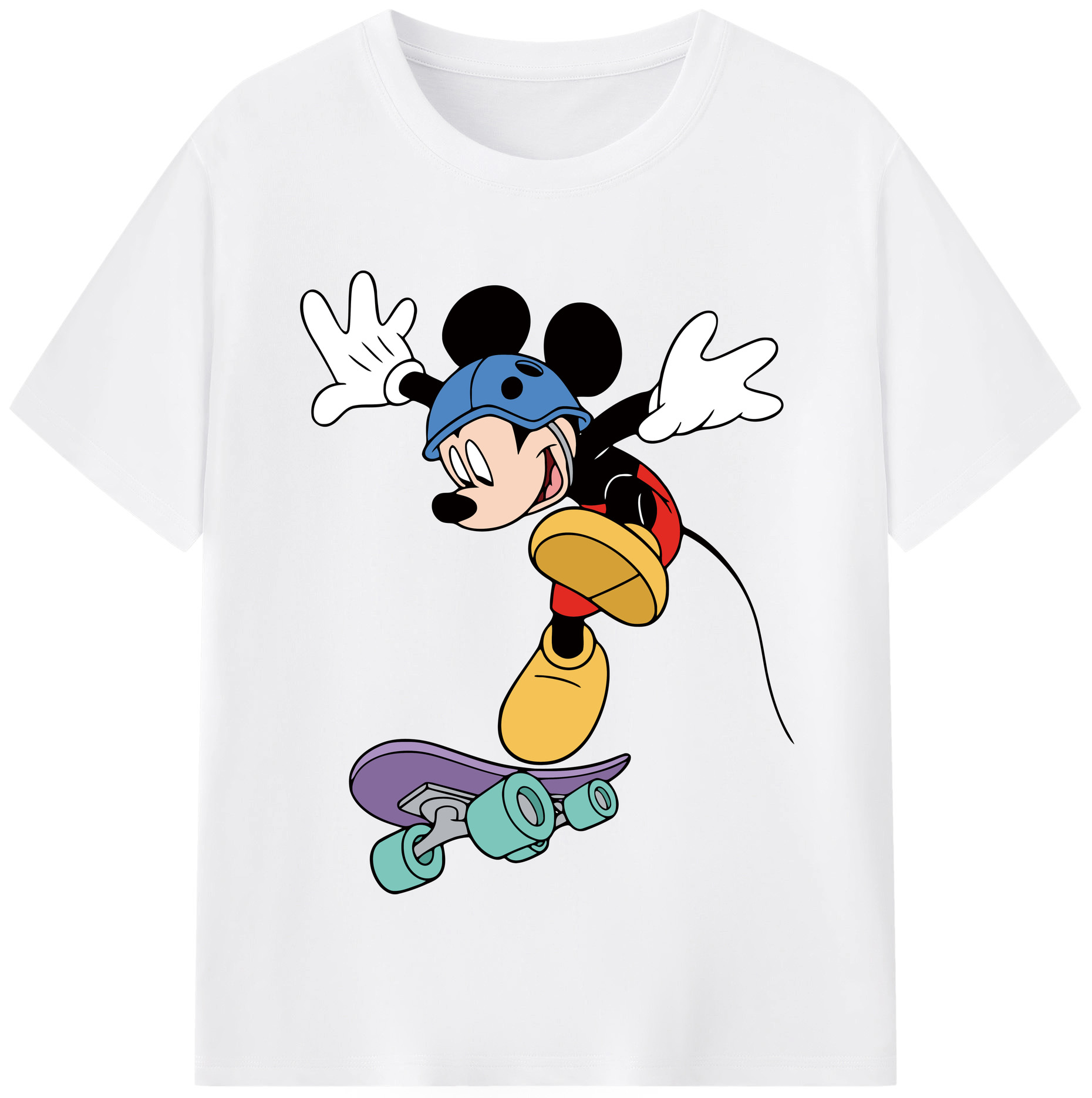 （画像用） ミッキーマウス Mickey Mouse 綿100％半袖Tシャツ（フロントプリント）
