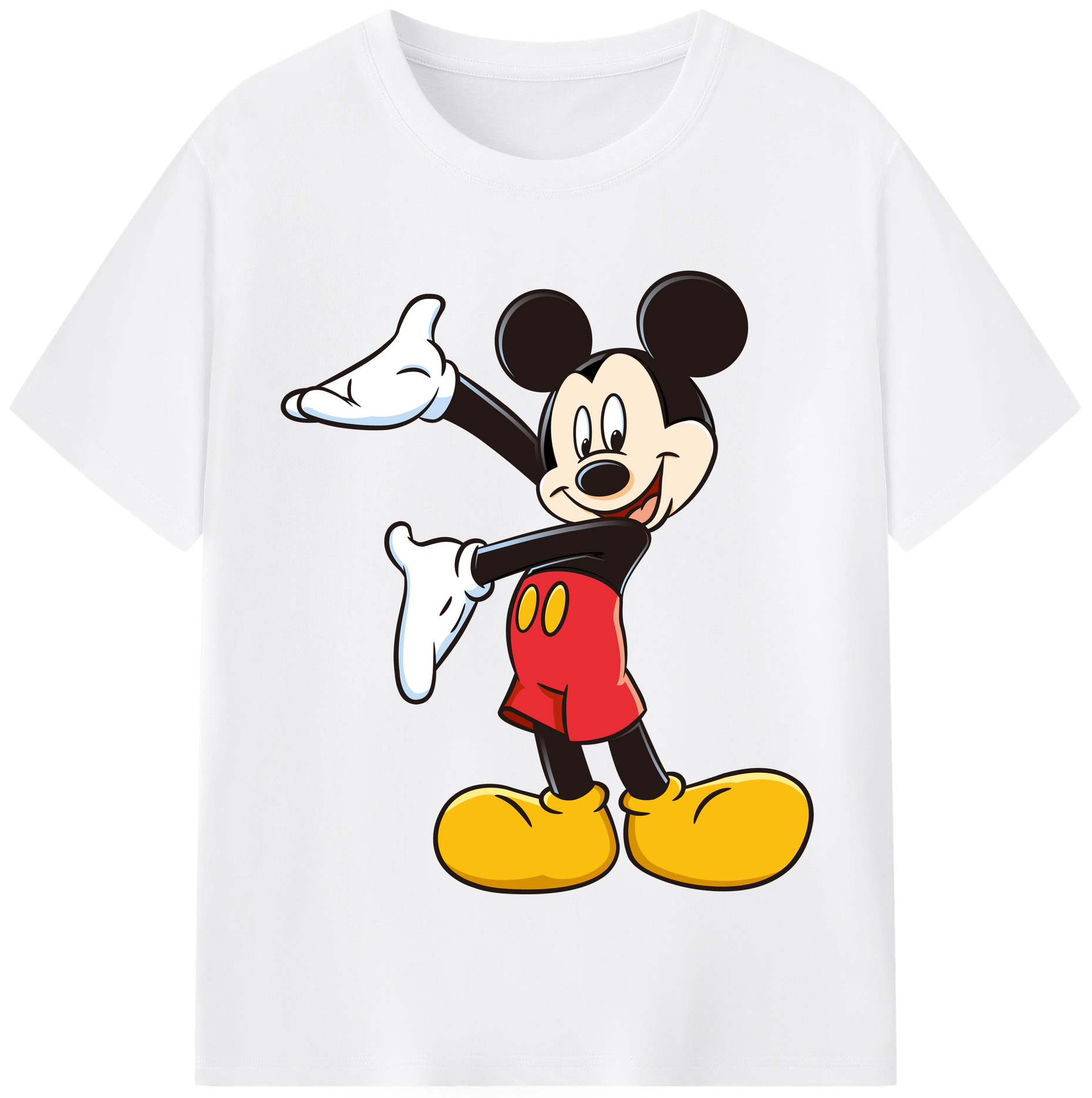 （画像用） ミッキーマウス Mickey Mouse 綿100％半袖Tシャツ（フロントプリント）