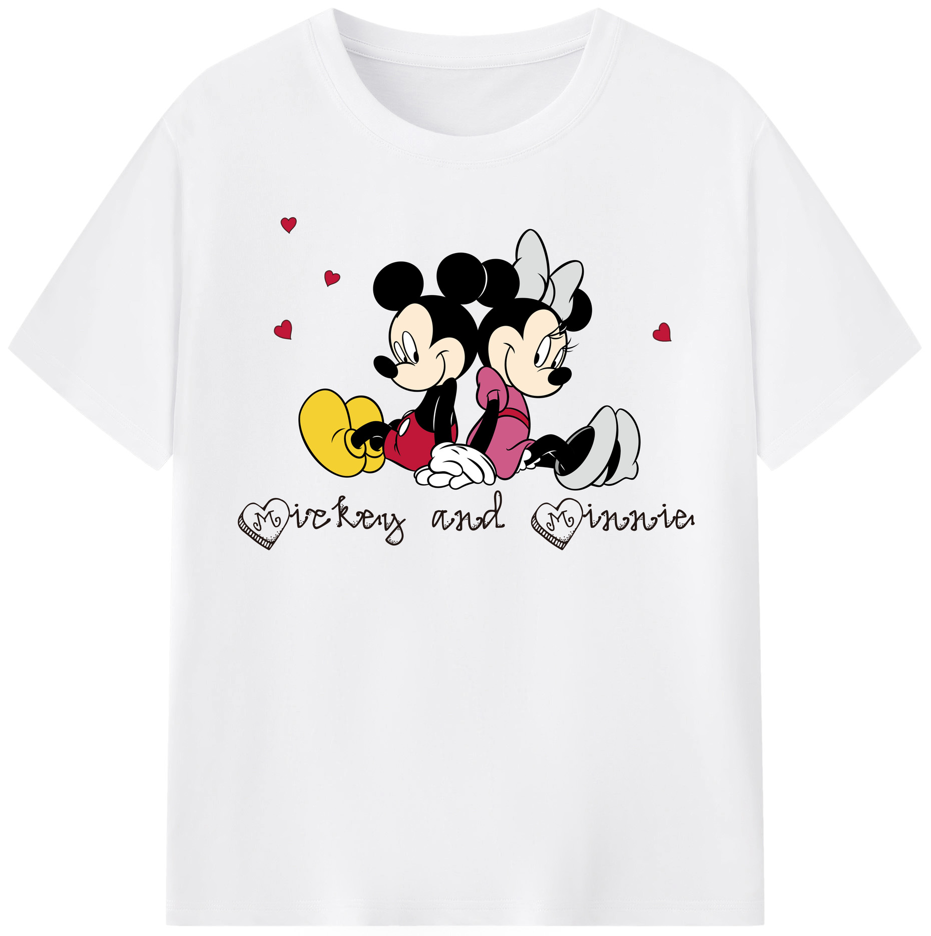 （画像用） ミッキーマウス Mickey Mouse 綿100％半袖Tシャツ（フロントプリント）