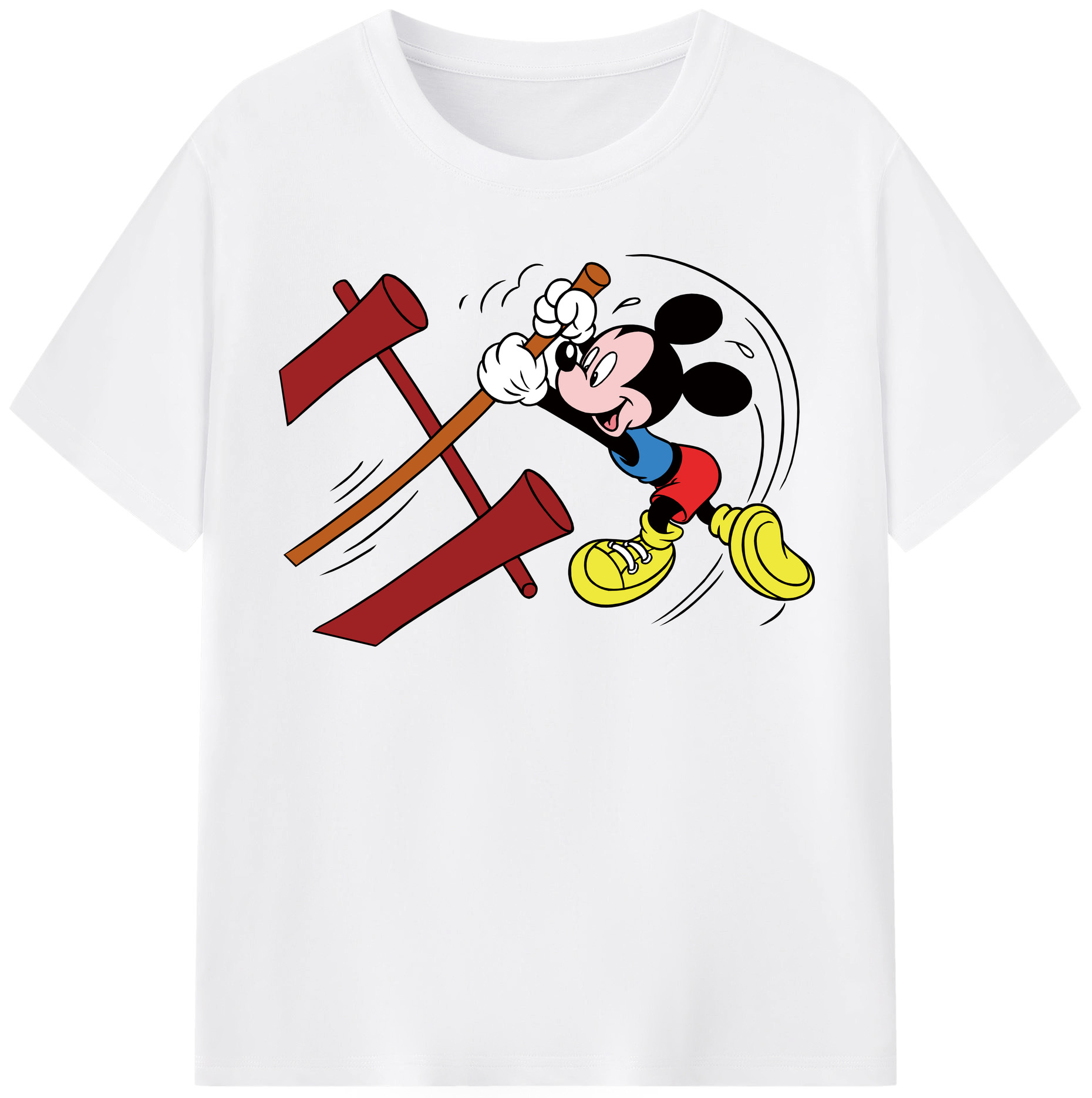 （画像用） ミッキーマウス Mickey Mouse 綿100％半袖Tシャツ（フロントプリント）