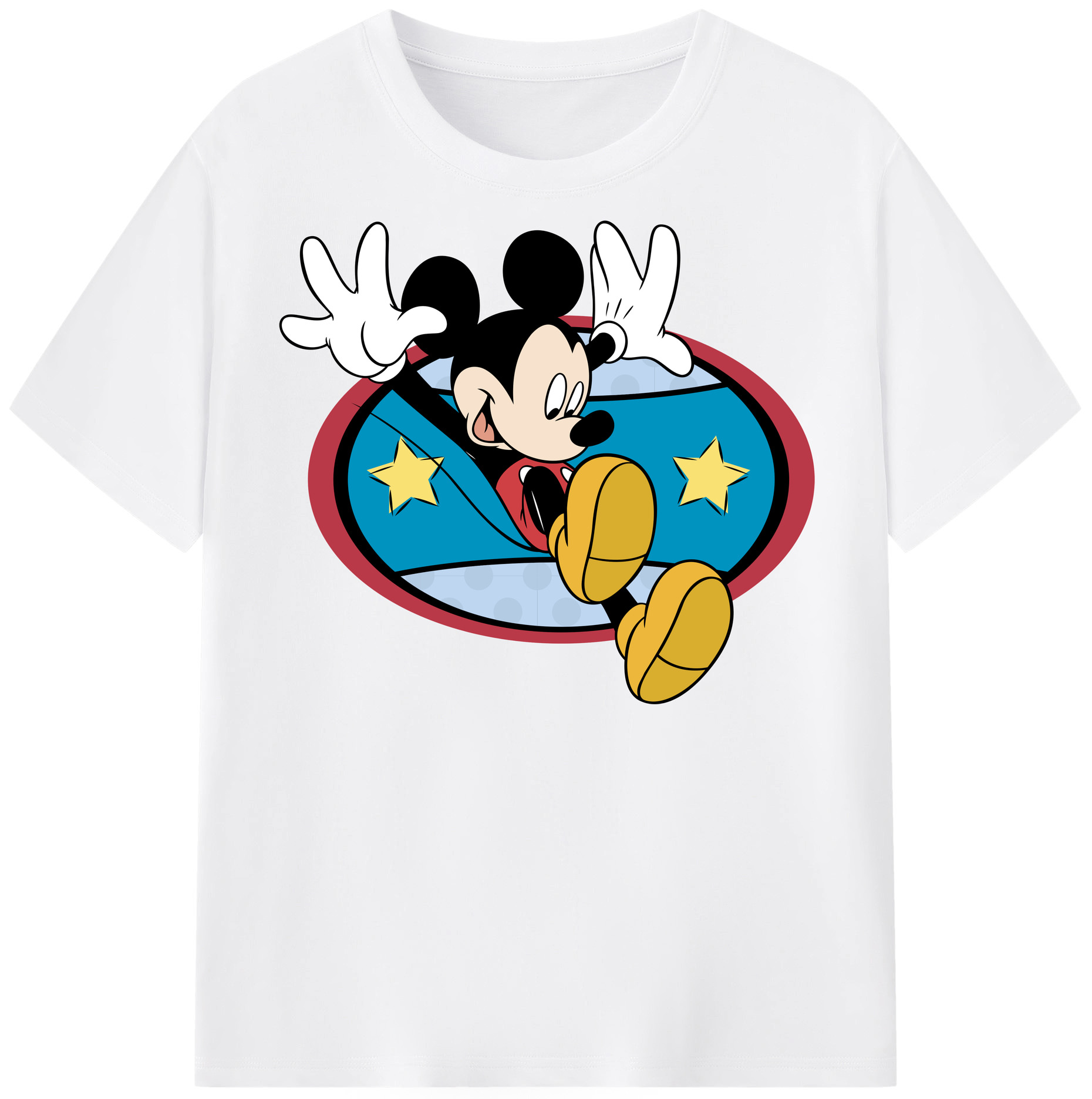 （画像用） ミッキーマウス Mickey Mouse 綿100％半袖Tシャツ（フロントプリント）