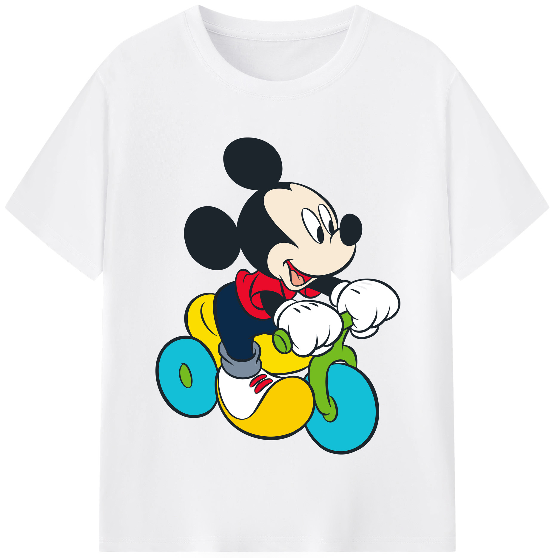 （画像用） ミッキーマウス Mickey Mouse 綿100％半袖Tシャツ（フロントプリント）