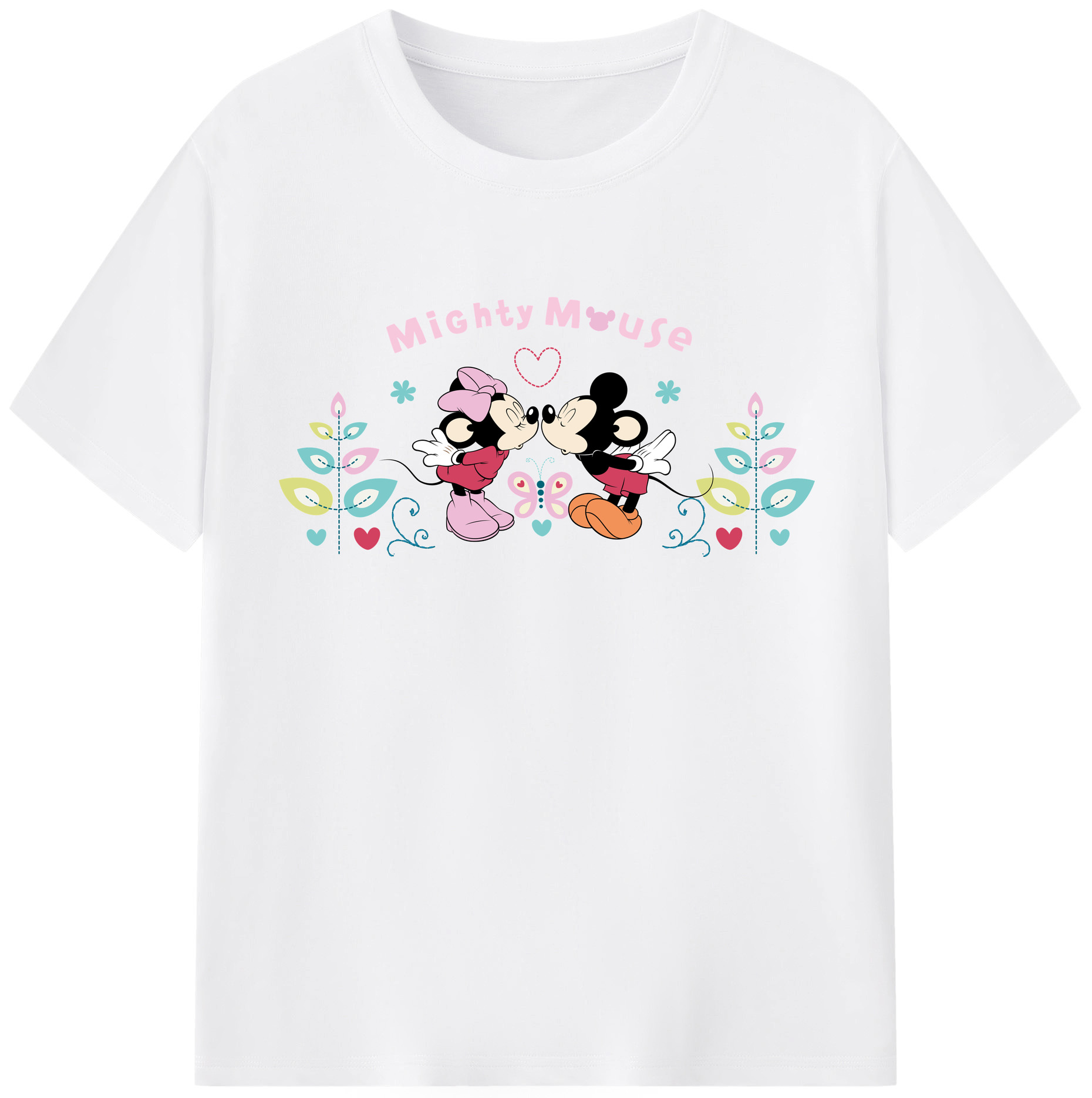 （画像用） ミッキーマウス Mickey Mouse 綿100％半袖Tシャツ（フロントプリント）