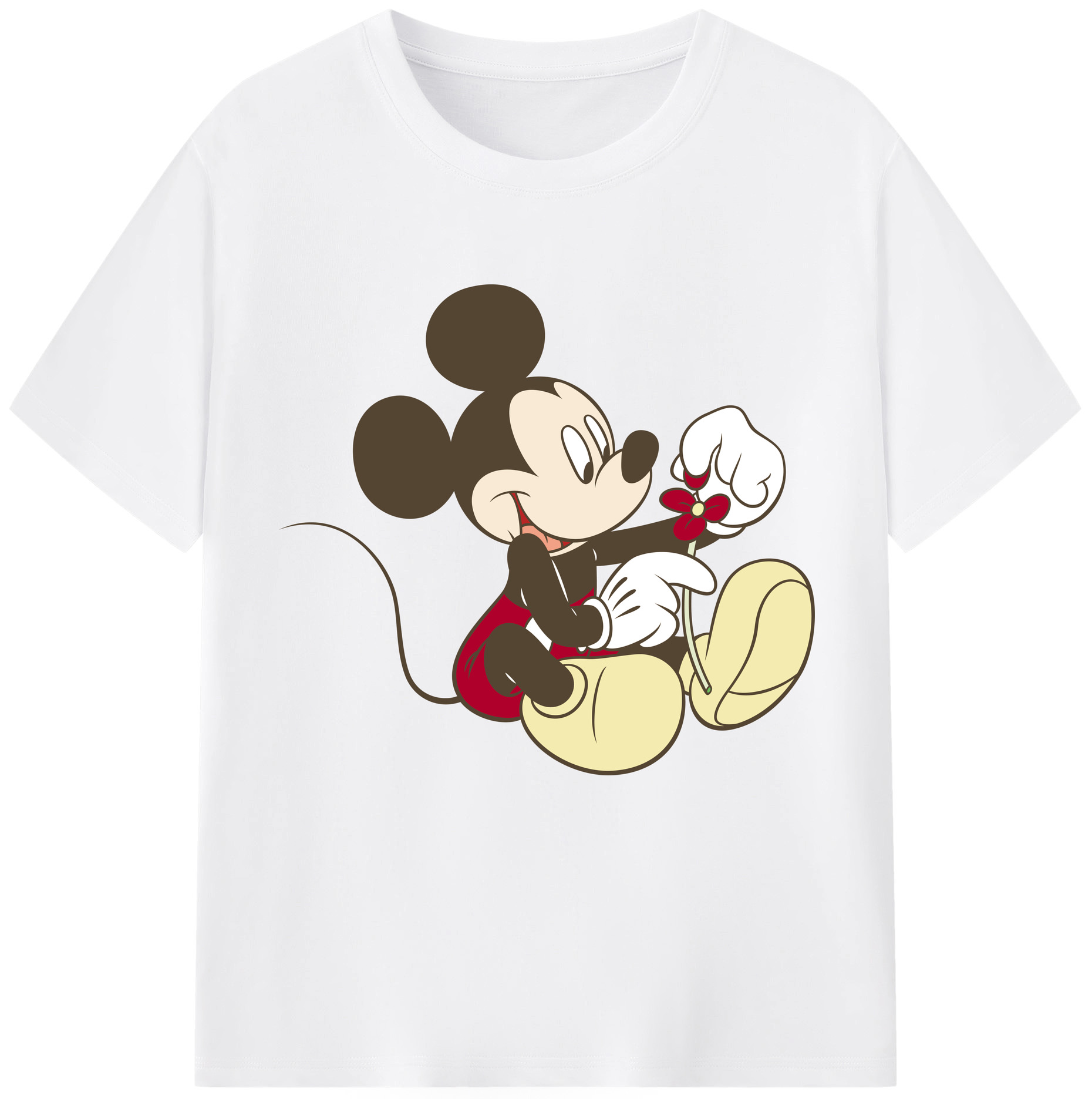 （画像用） ミッキーマウス Mickey Mouse 綿100％半袖Tシャツ（フロントプリント）