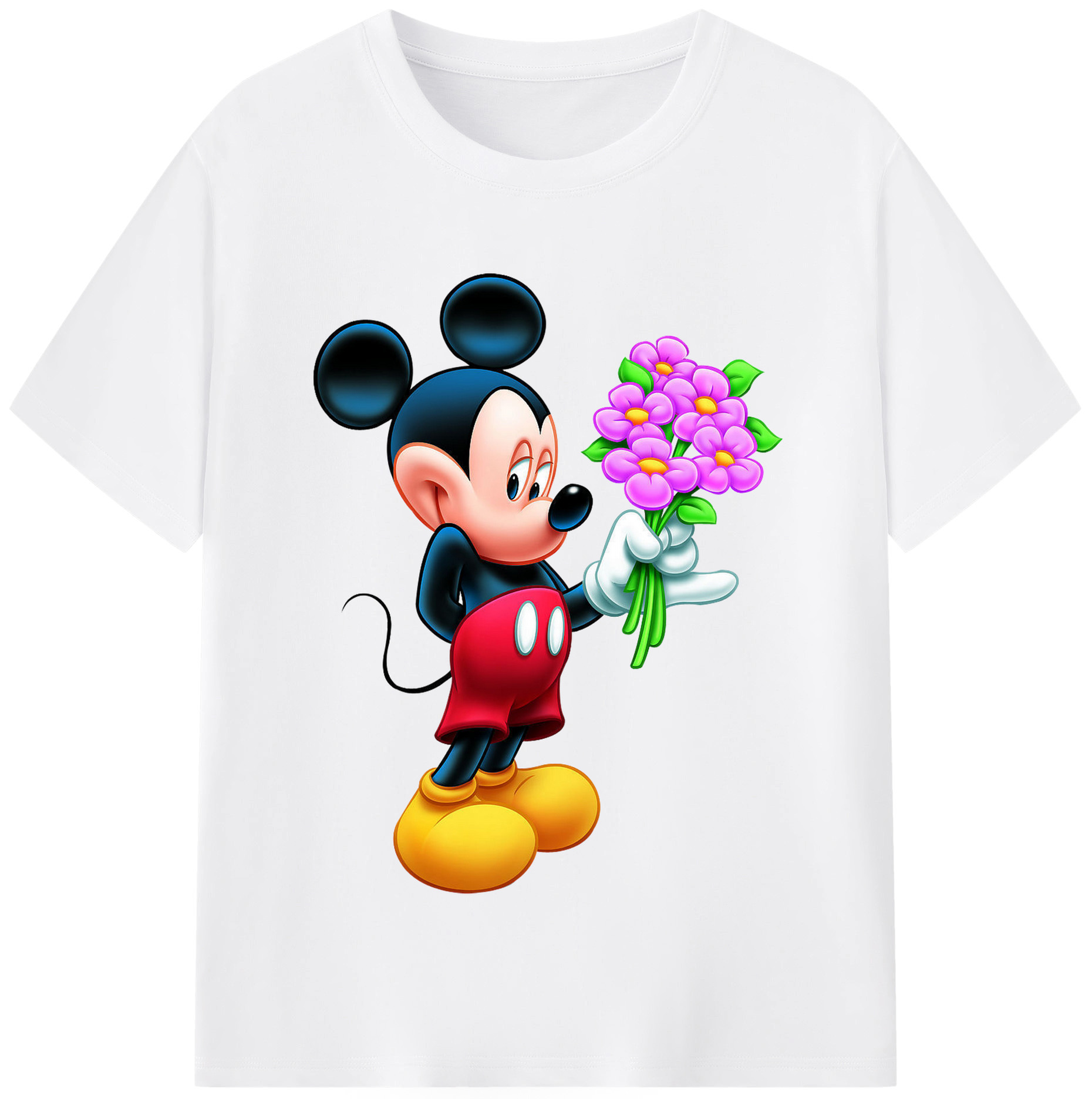（画像用） ミッキーマウス Mickey Mouse 綿100％半袖Tシャツ（フロントプリント）