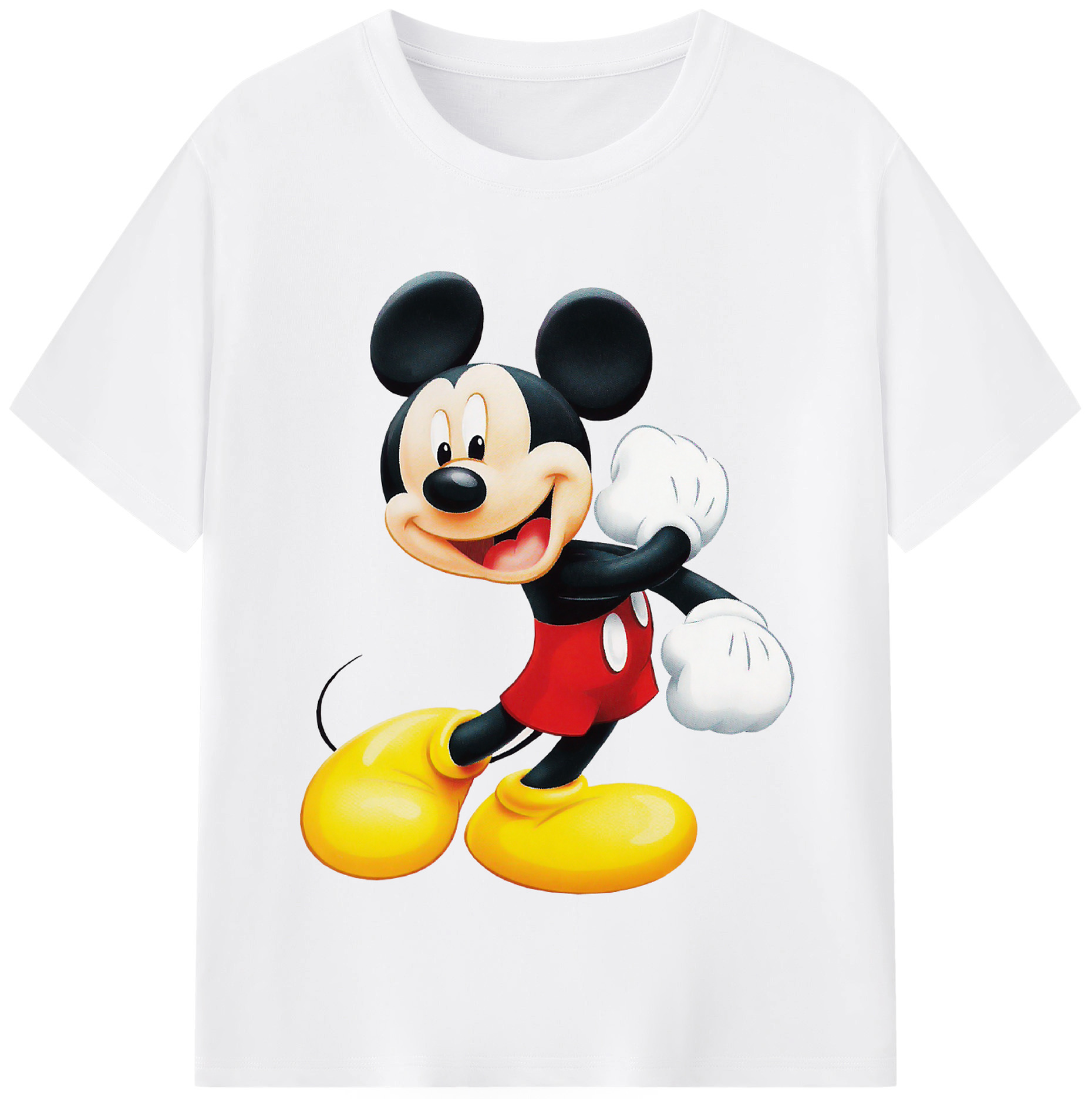（画像用） ミッキーマウス Mickey Mouse 綿100％半袖Tシャツ（フロントプリント）