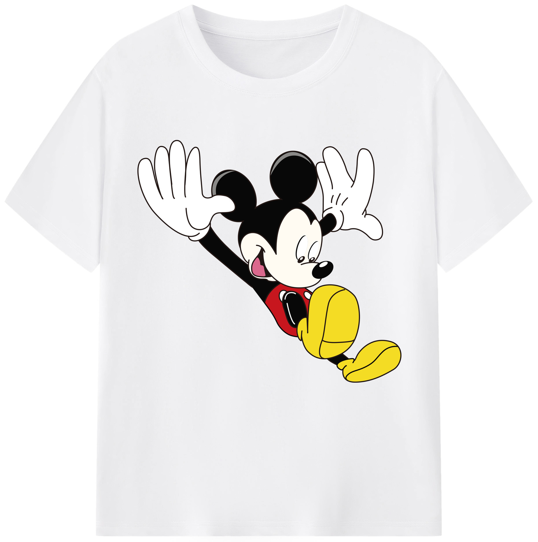 （画像用） ミッキーマウス Mickey Mouse 綿100％半袖Tシャツ（フロントプリント）