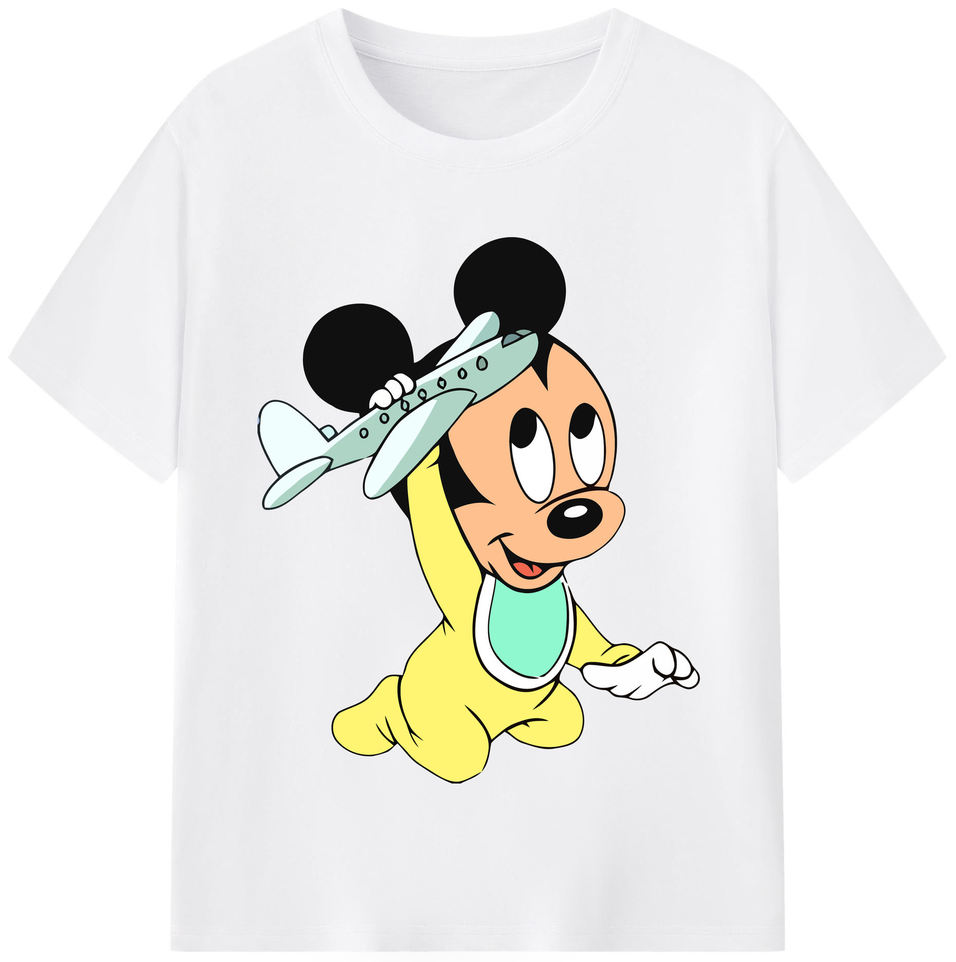（画像用） ミッキーマウス Mickey Mouse 綿100％半袖Tシャツ（フロントプリント）