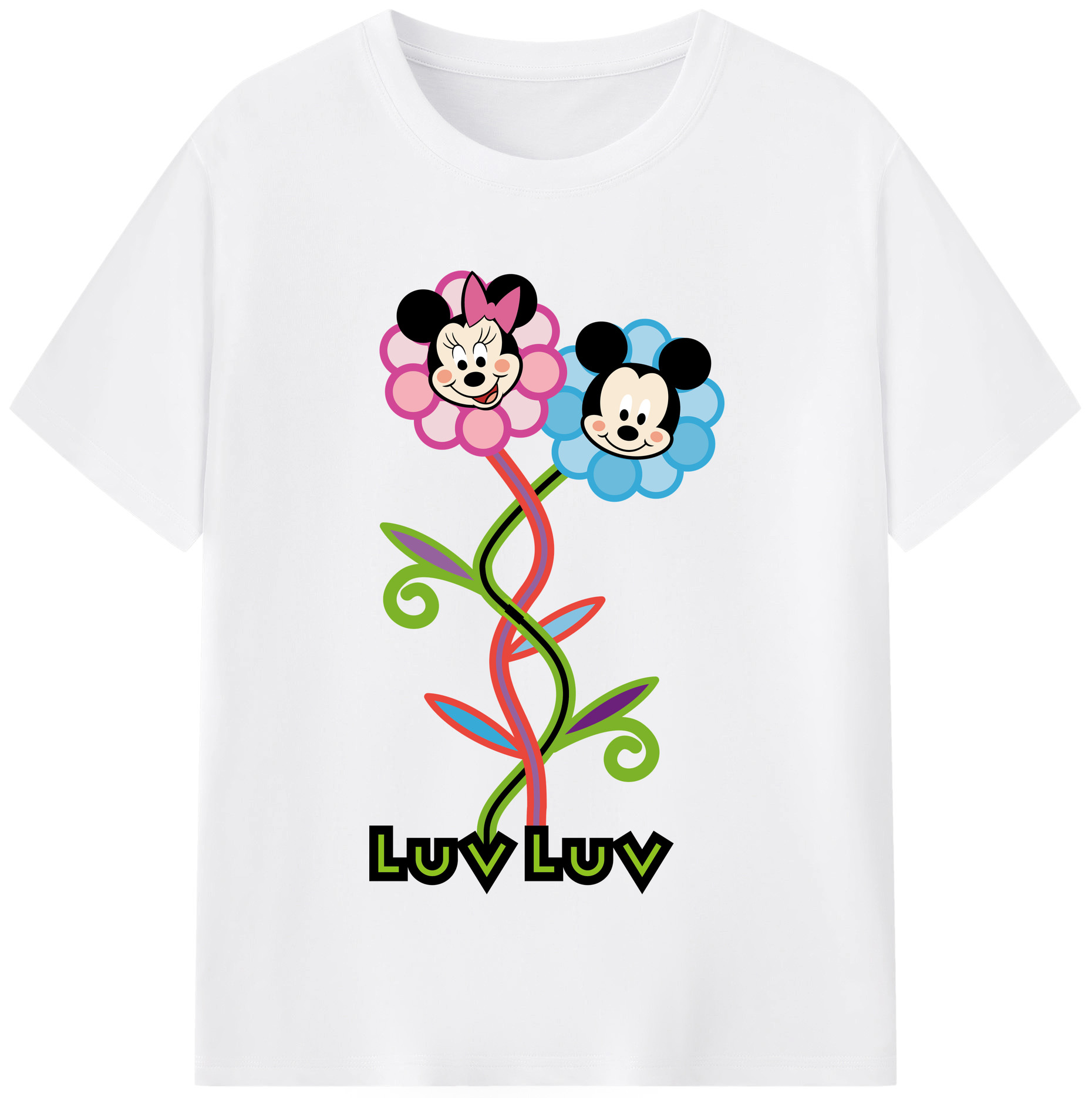 （画像用） ミッキーマウス Mickey Mouse 綿100％半袖Tシャツ（フロントプリント）
