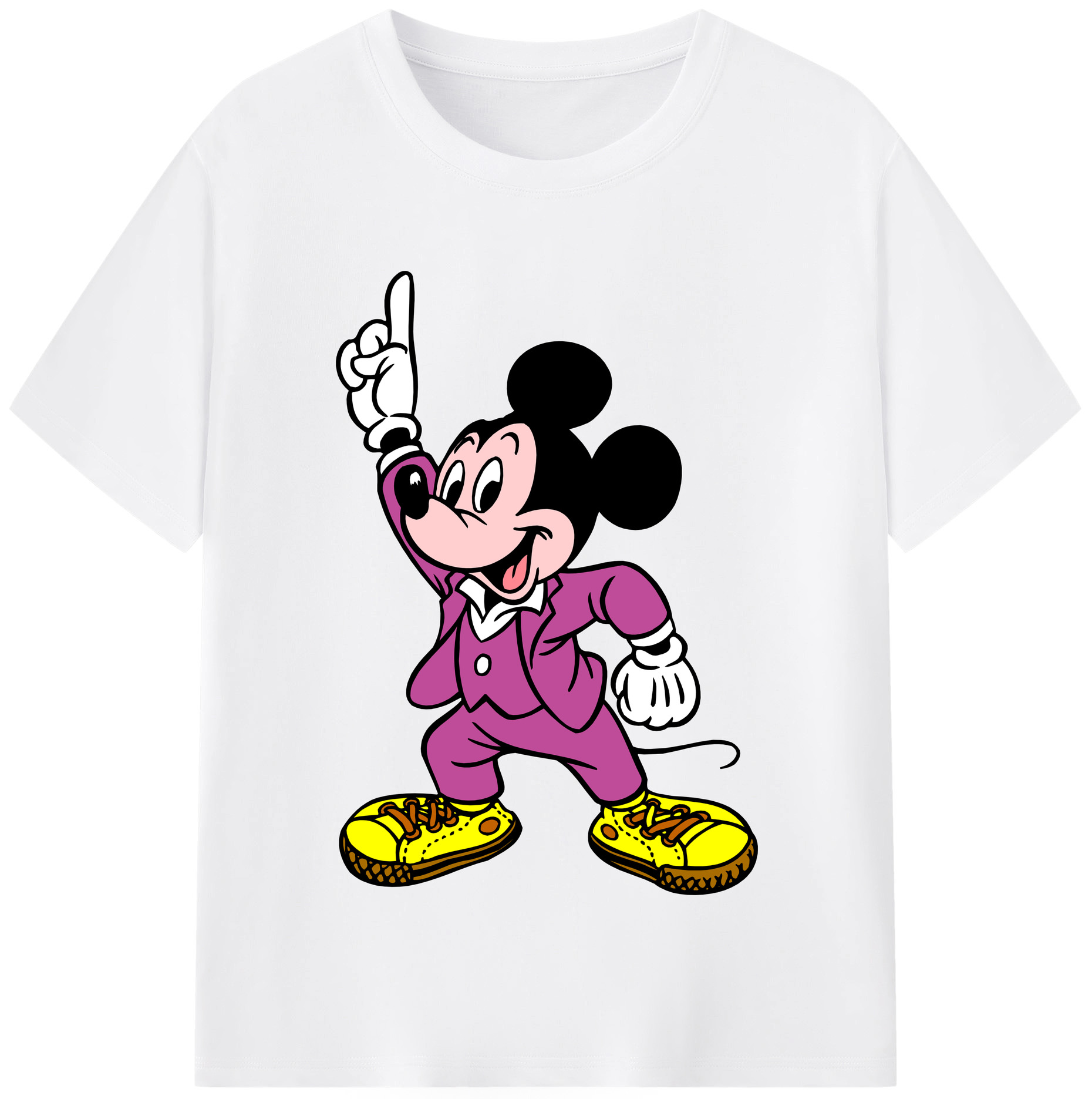 （画像用） ミッキーマウス Mickey Mouse 綿100％半袖Tシャツ（フロントプリント）