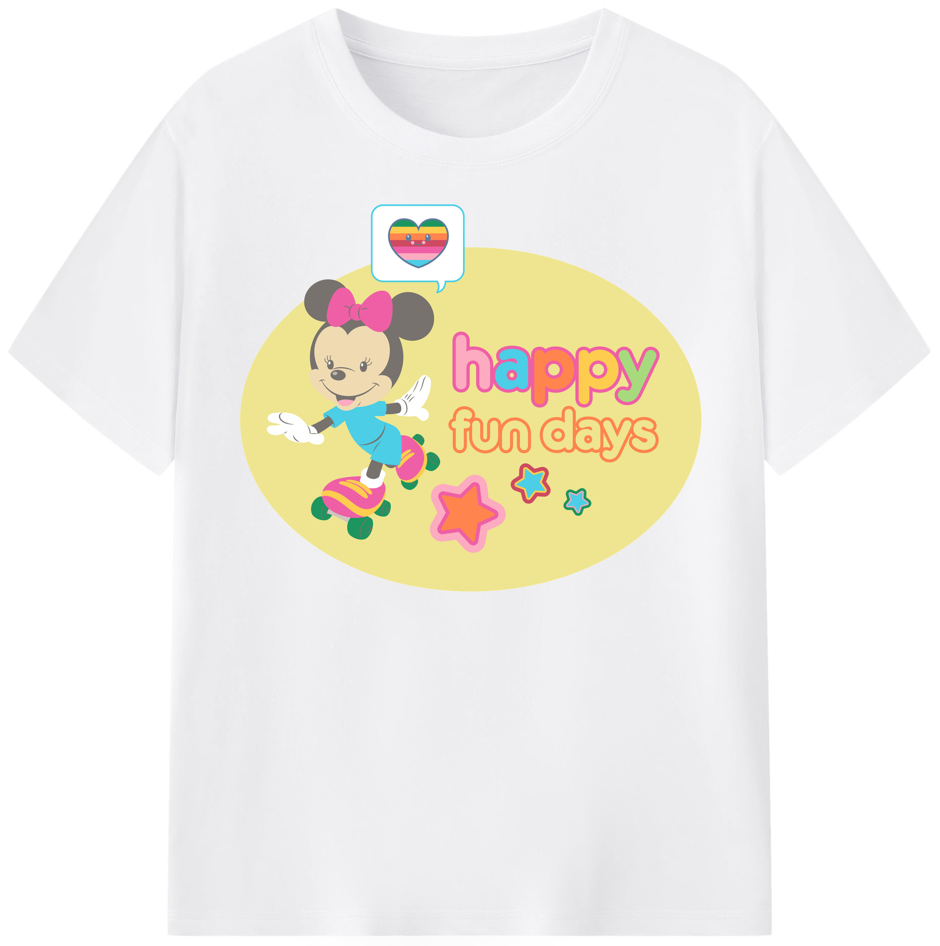 （画像用） ミッキーマウス Mickey Mouse 綿100％半袖Tシャツ（フロントプリント）