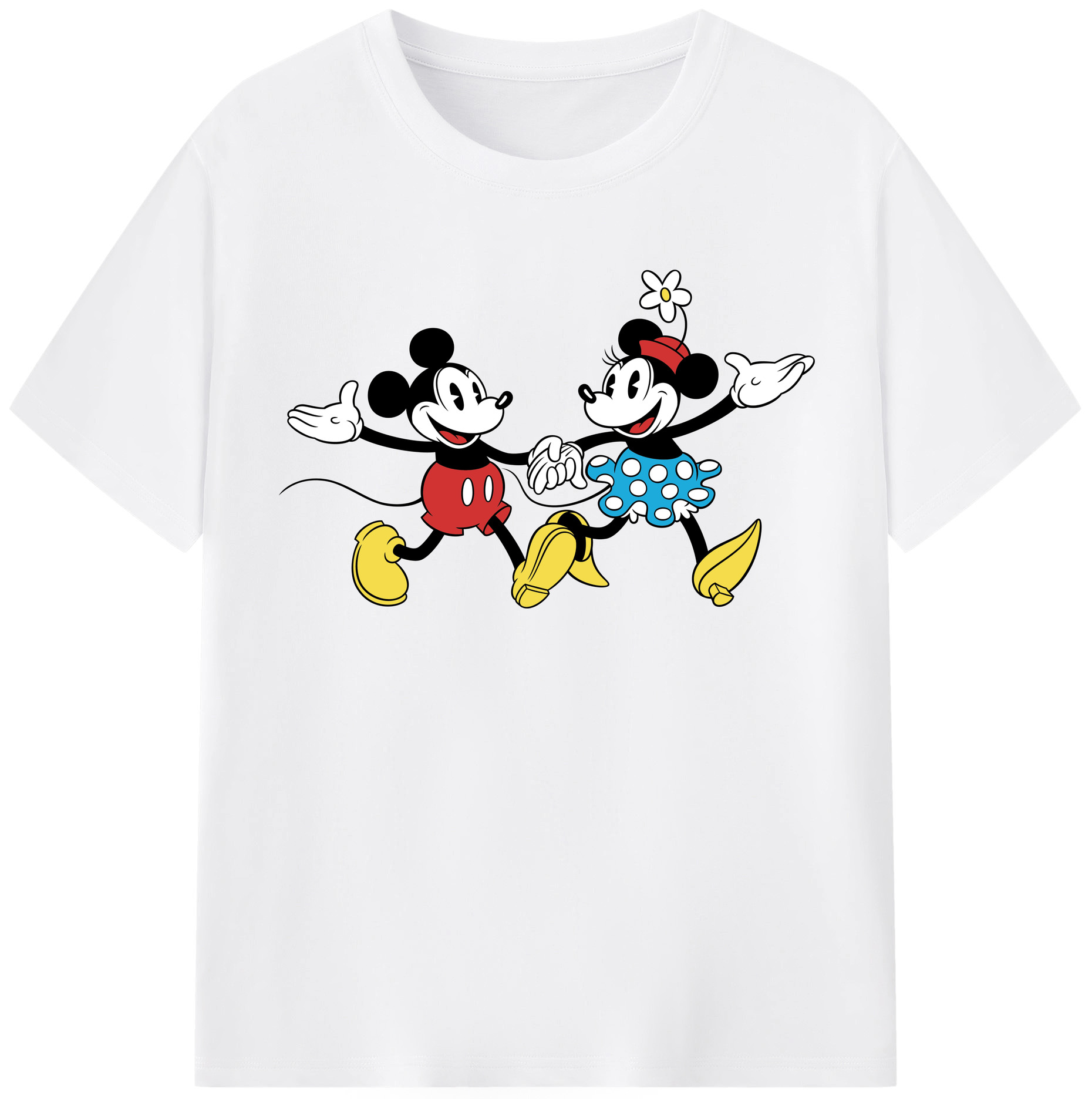 （画像用） ミッキーマウス Mickey Mouse 綿100％半袖Tシャツ（フロントプリント）