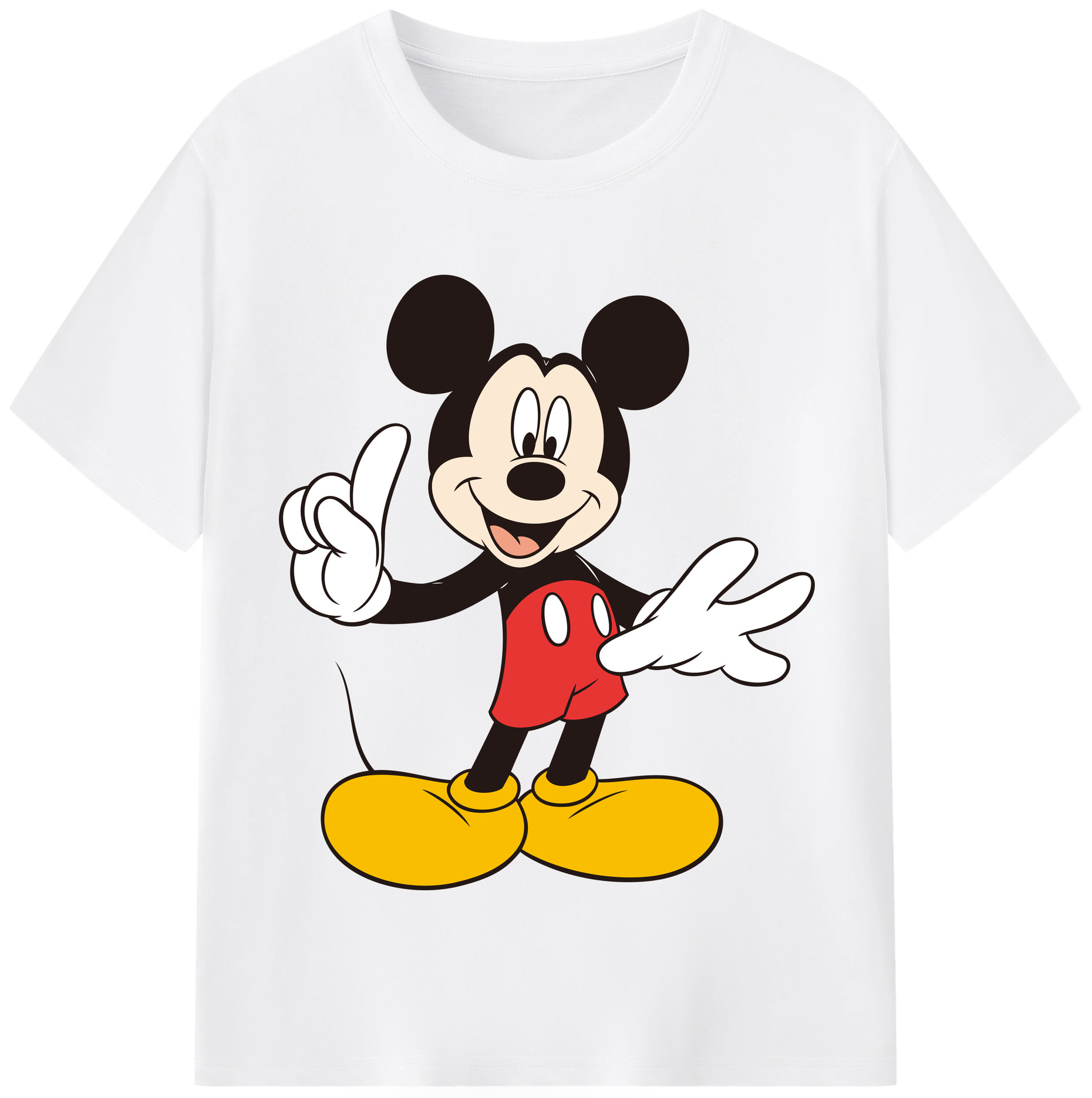 （画像用） ミッキーマウス Mickey Mouse 綿100％半袖Tシャツ（フロントプリント）