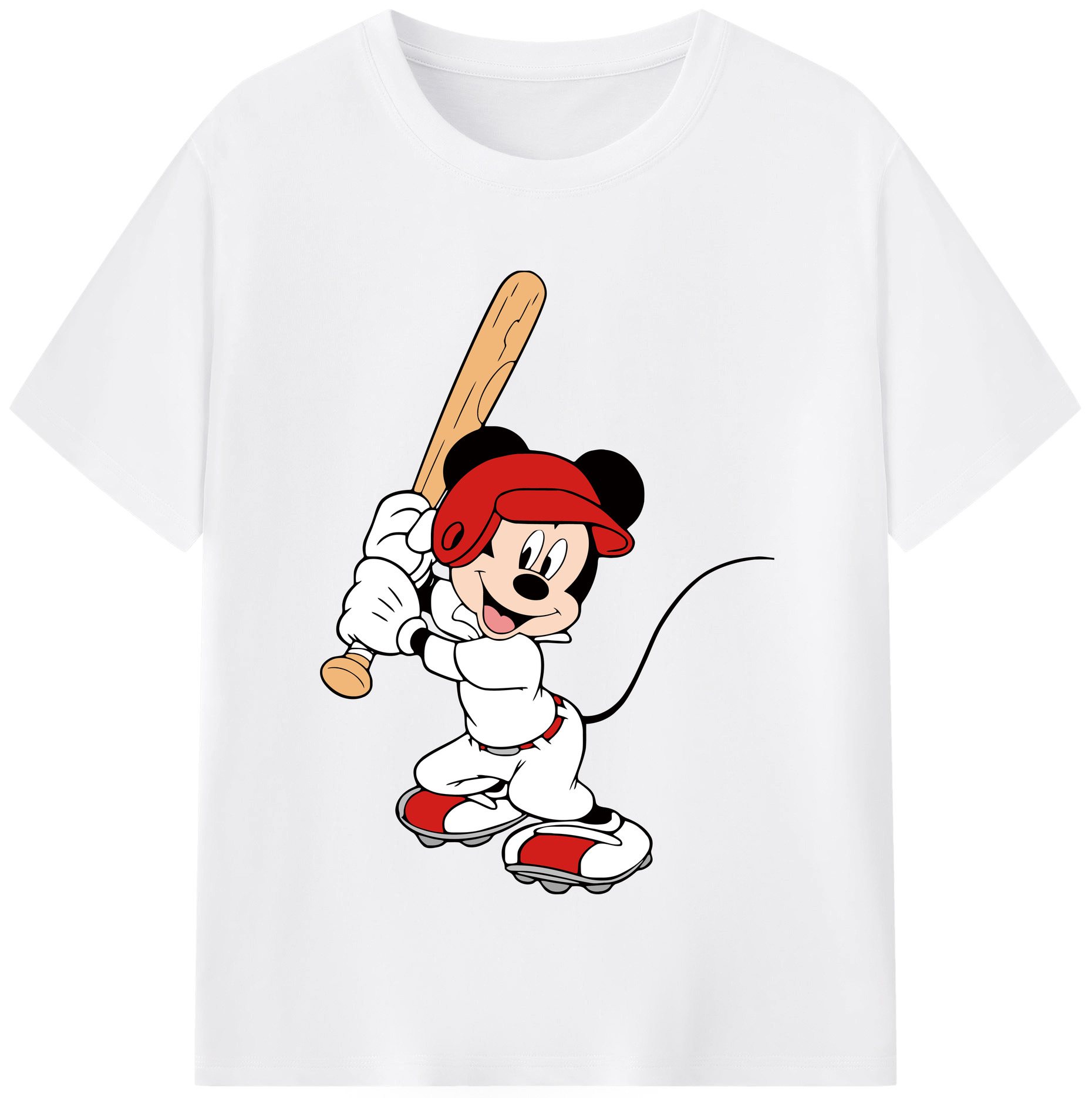 （画像用） ミッキーマウス Mickey Mouse 綿100％半袖Tシャツ（フロントプリント）