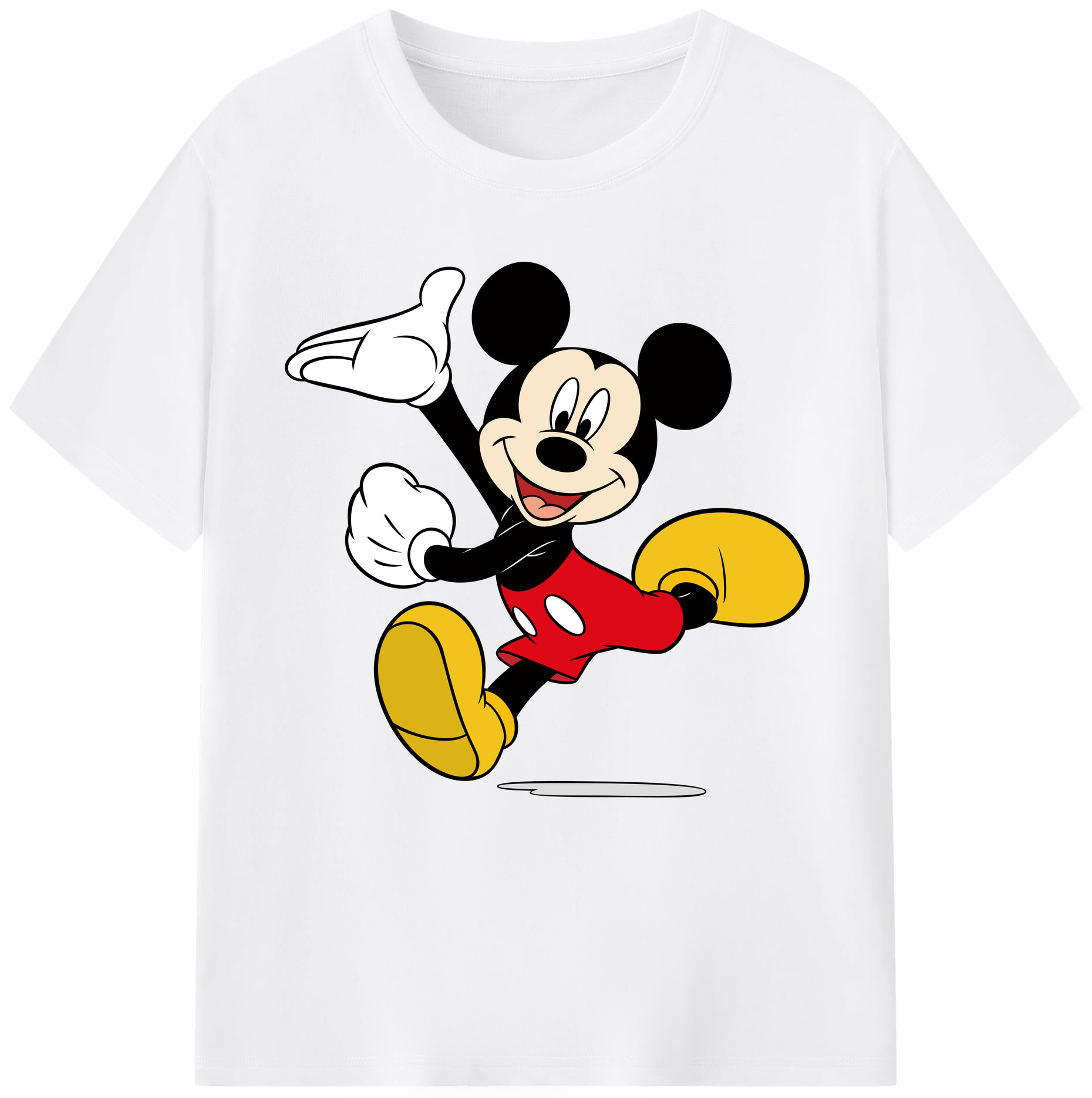 （画像用） ミッキーマウス Mickey Mouse 綿100％半袖Tシャツ（フロントプリント）