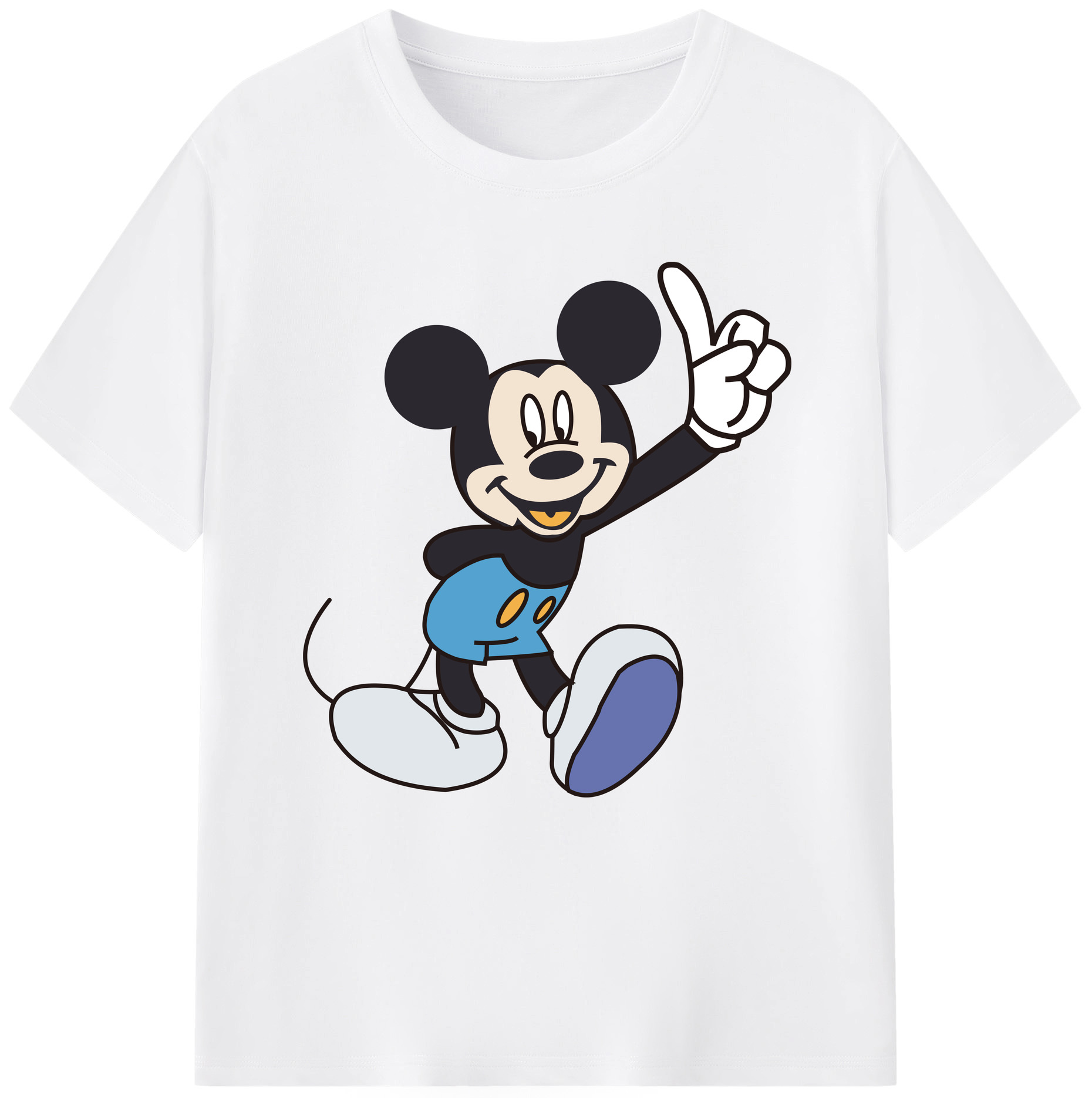 （画像用） ミッキーマウス Mickey Mouse 綿100％半袖Tシャツ（フロントプリント）
