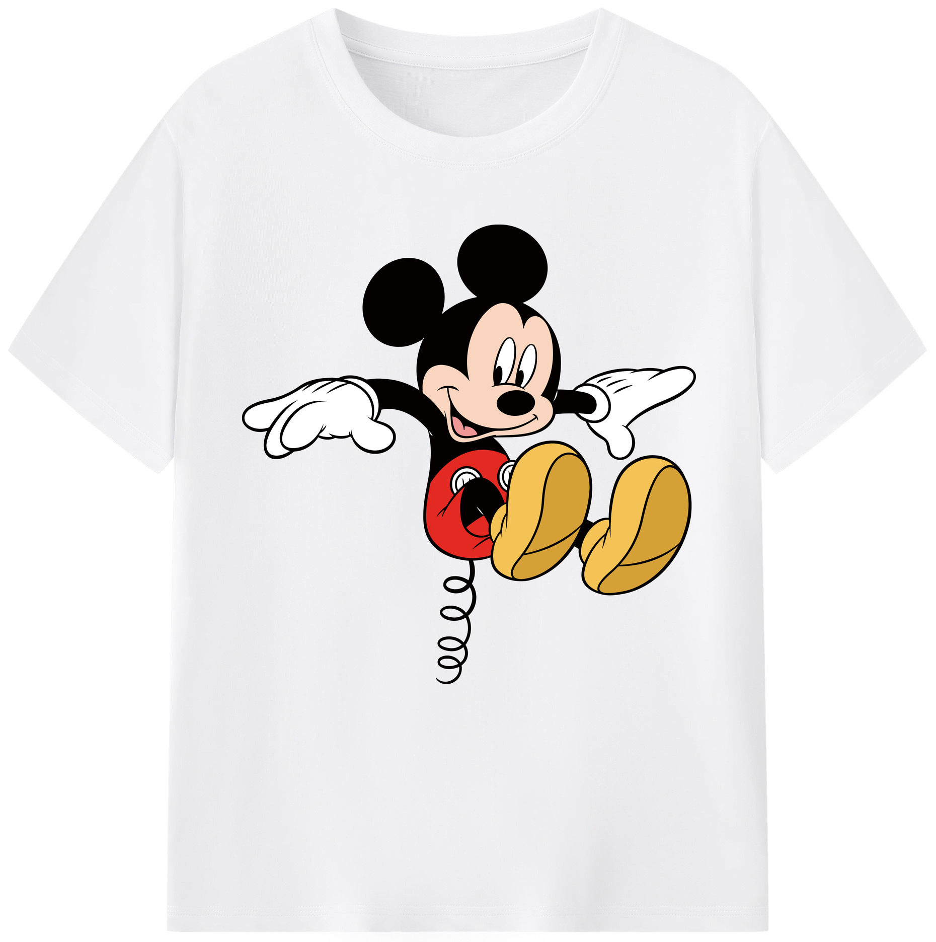 （画像用） ミッキーマウス Mickey Mouse 綿100％半袖Tシャツ（フロントプリント）