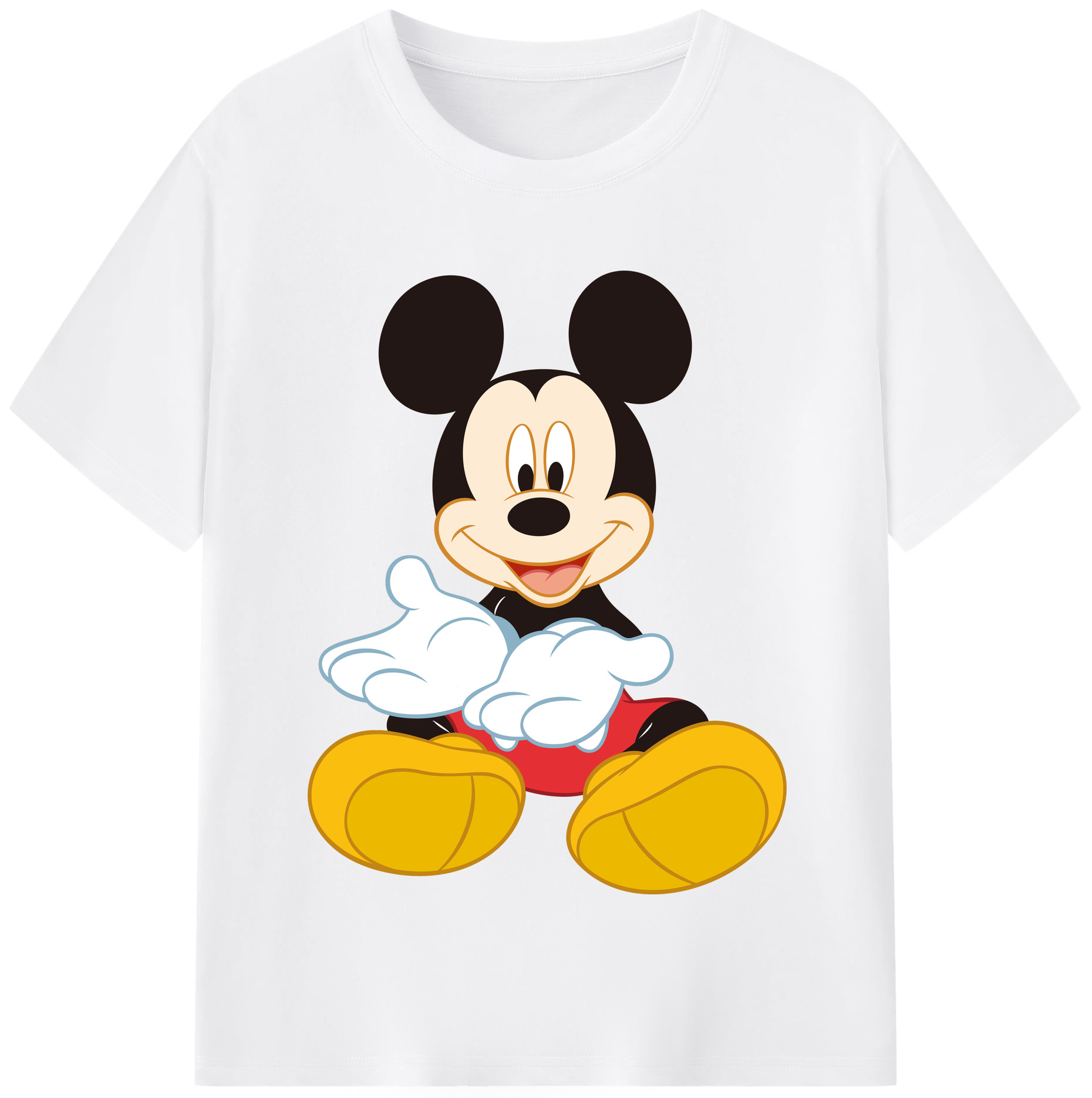 （画像用） ミッキーマウス Mickey Mouse 綿100％半袖Tシャツ（フロントプリント）