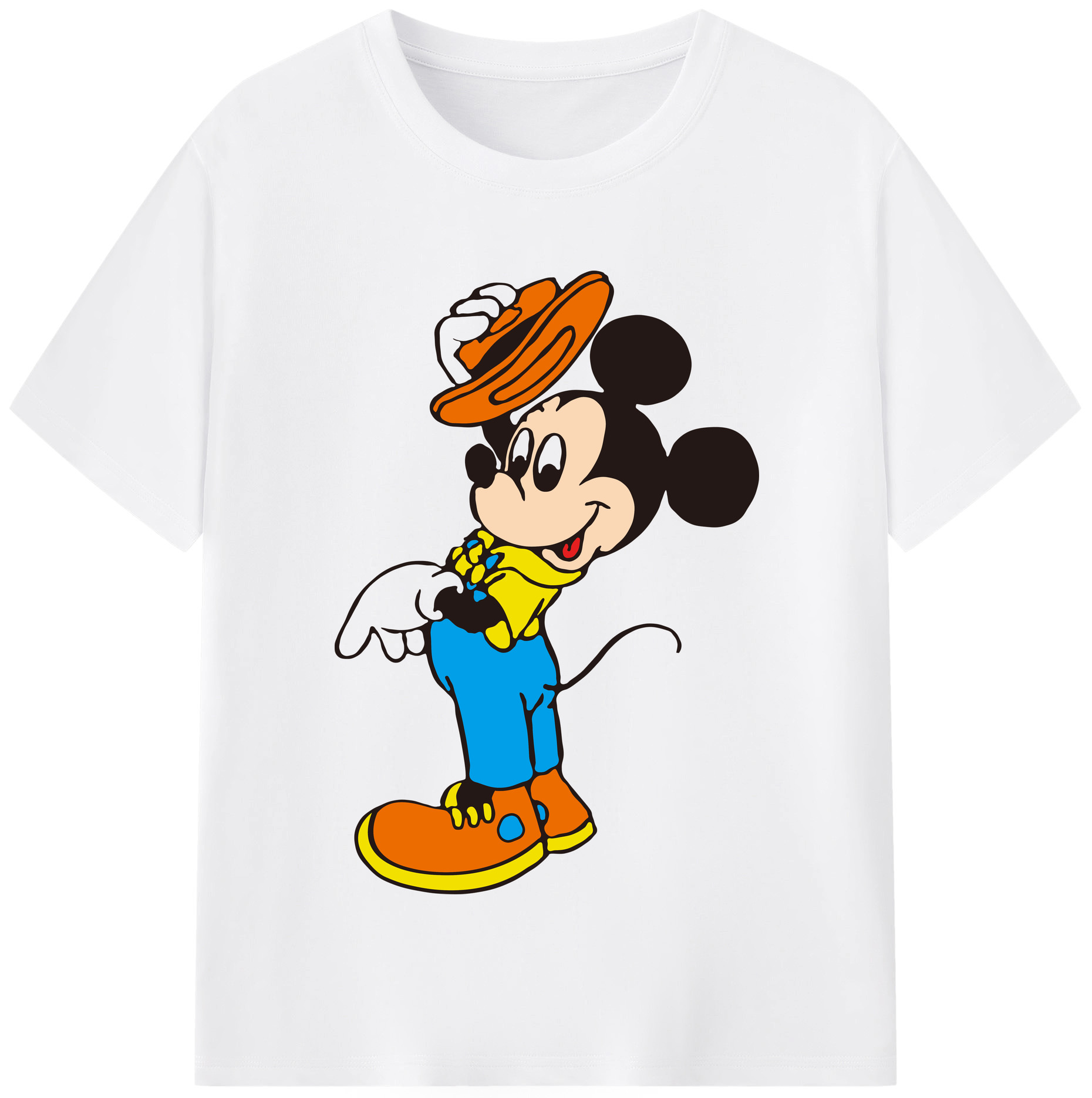 （画像用） ミッキーマウス Mickey Mouse 綿100％半袖Tシャツ（フロントプリント）