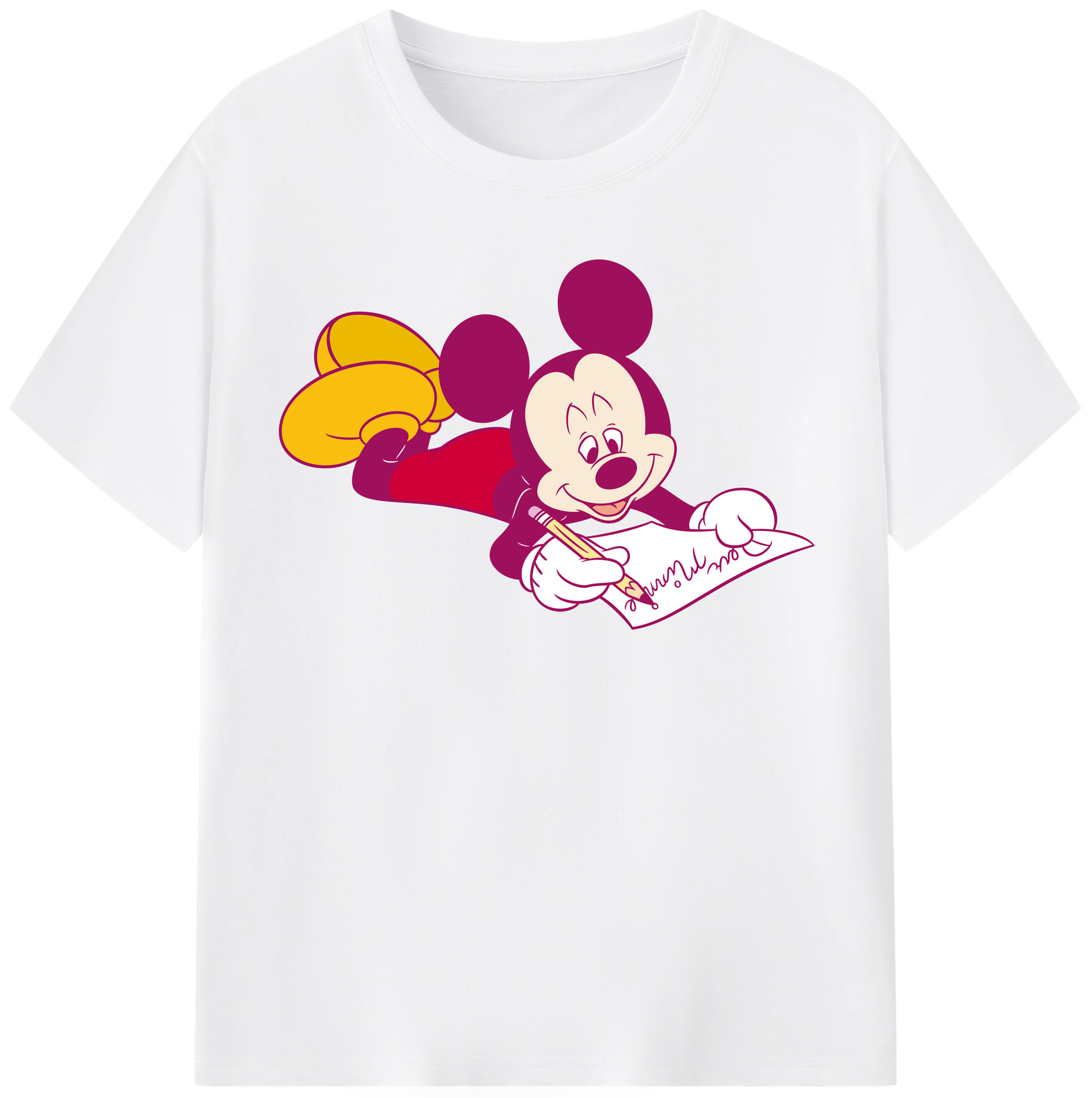 （画像用） ミッキーマウス Mickey Mouse 綿100％半袖Tシャツ（フロントプリント）