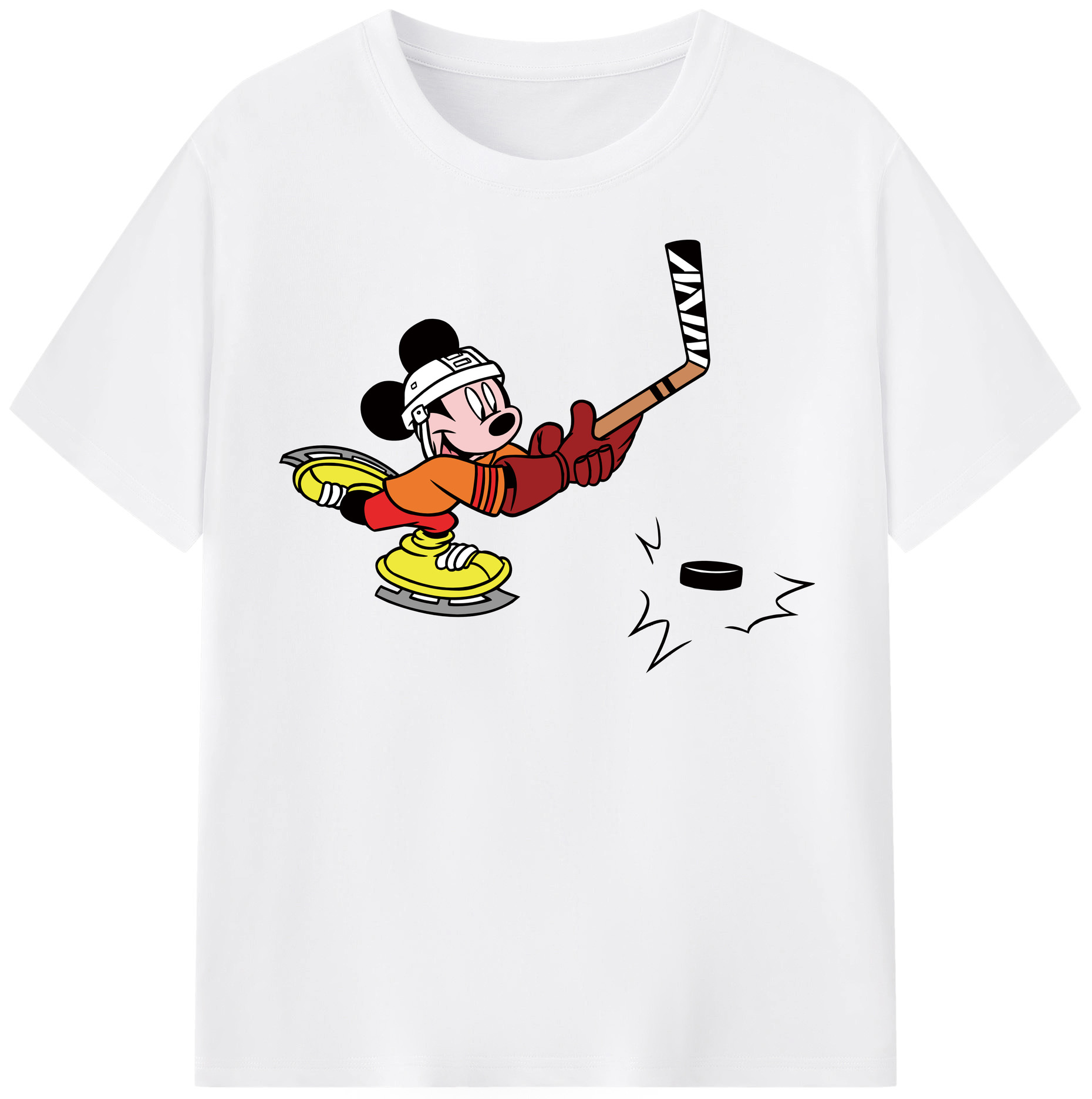 （画像用） ミッキーマウス Mickey Mouse 綿100％半袖Tシャツ（フロントプリント）