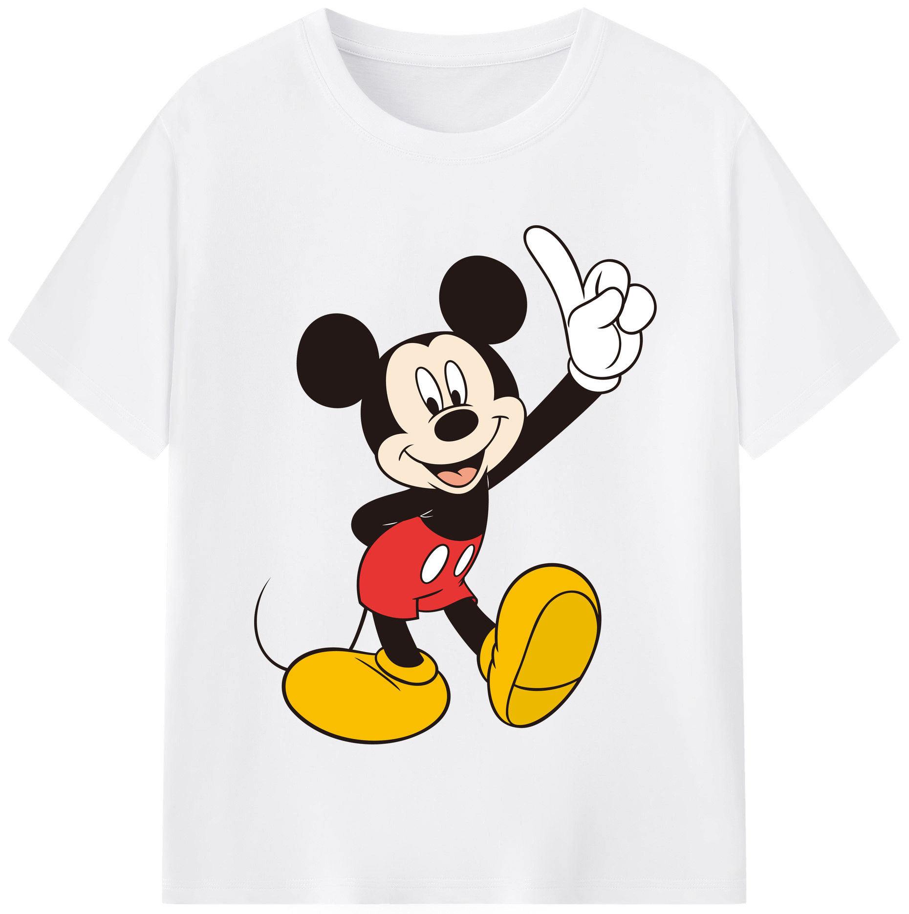 （画像用） ミッキーマウス Mickey Mouse 綿100％半袖Tシャツ（フロントプリント）