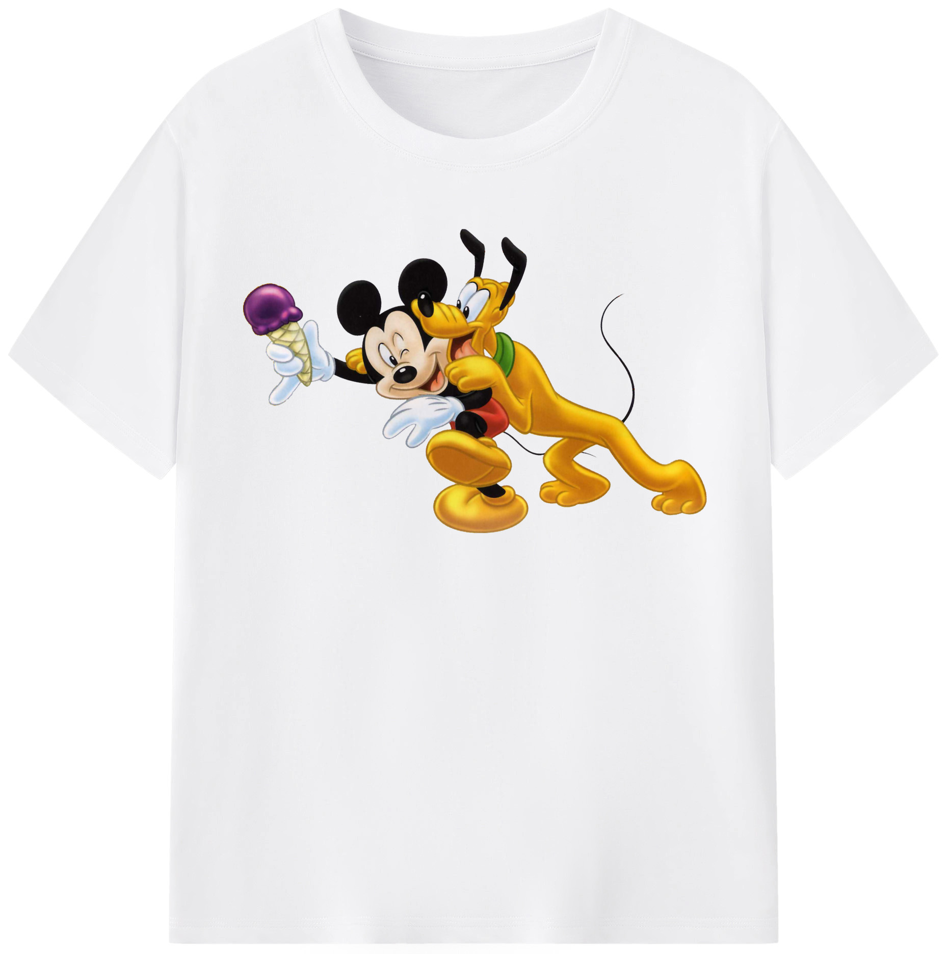 （画像用） ミッキーマウス Mickey Mouse 綿100％半袖Tシャツ（フロントプリント）