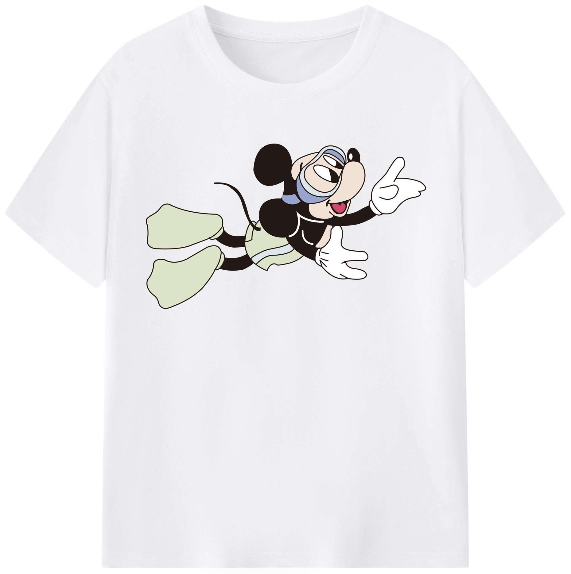 （画像用） ミッキーマウス Mickey Mouse 綿100％半袖Tシャツ（フロントプリント）