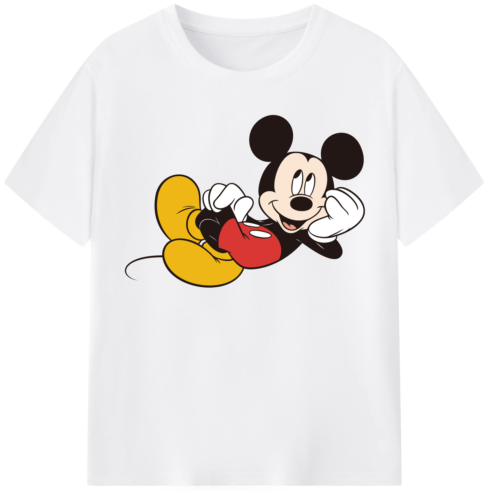（画像用） ミッキーマウス Mickey Mouse 綿100％半袖Tシャツ（フロントプリント）