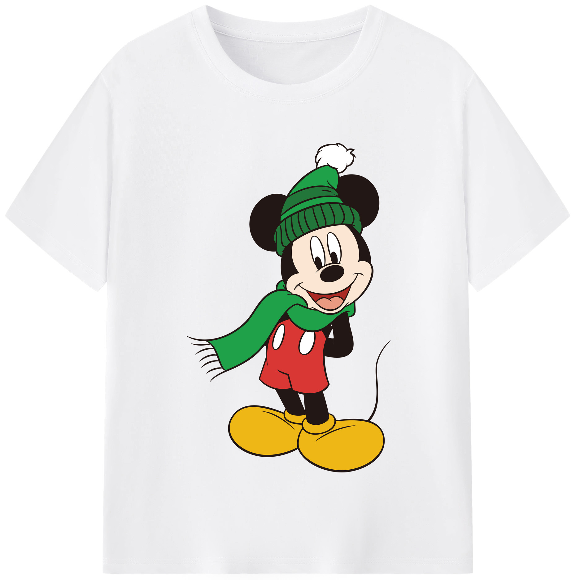 （画像用） ミッキーマウス Mickey Mouse 綿100％半袖Tシャツ（フロントプリント）