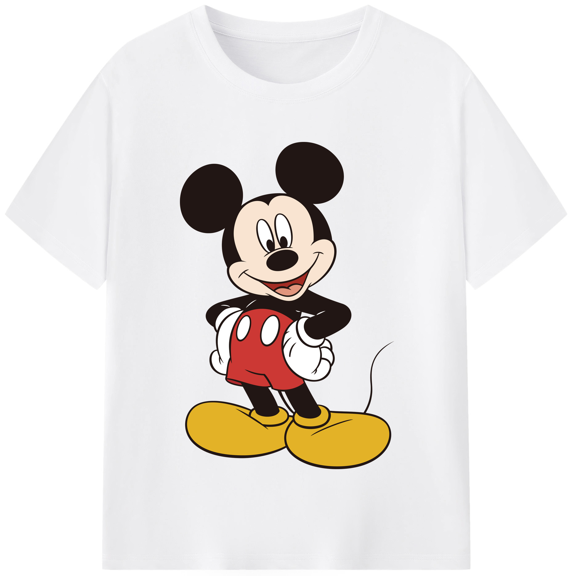 （画像用） ミッキーマウス Mickey Mouse 綿100％半袖Tシャツ（フロントプリント）