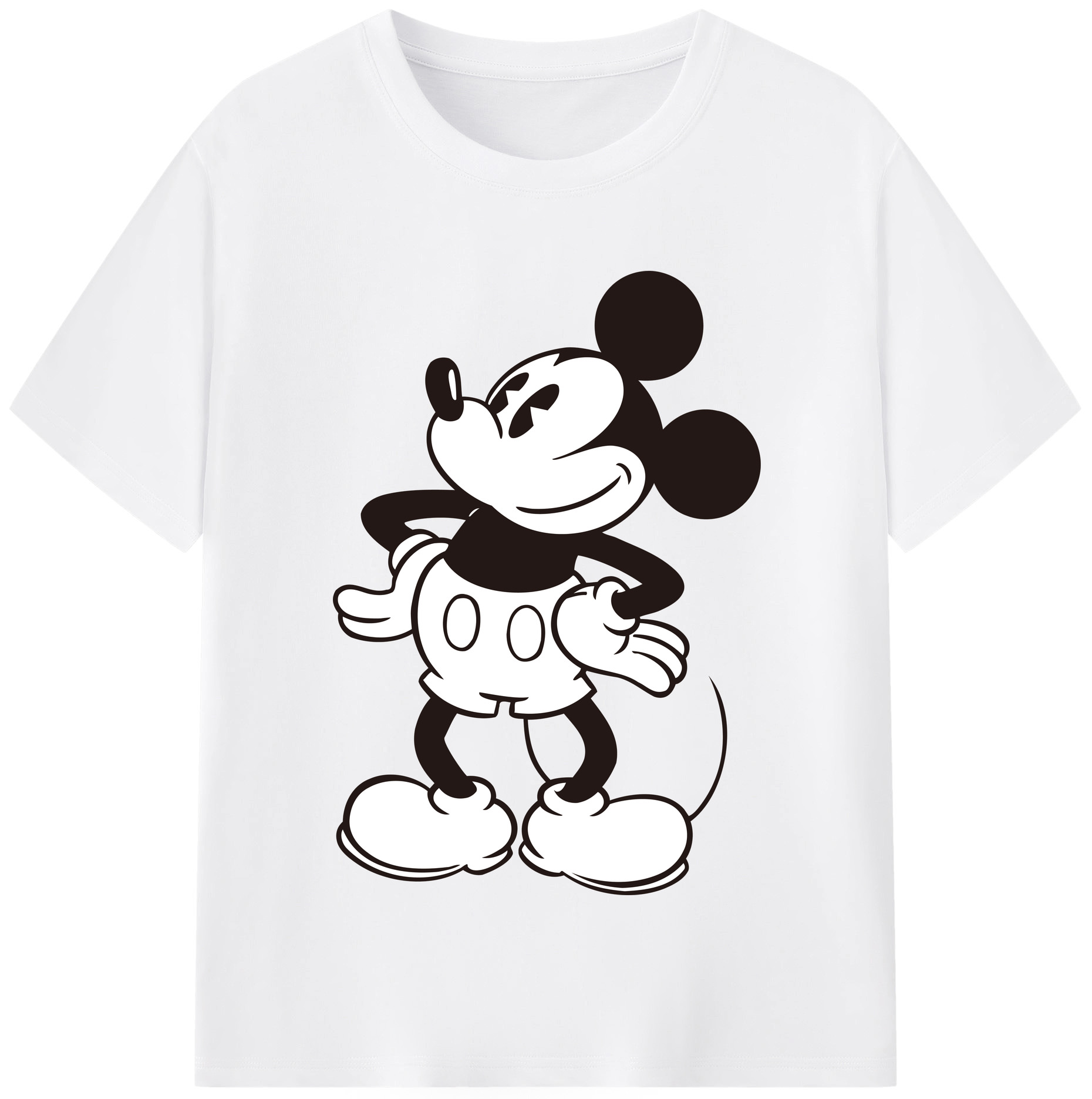 （画像用） ミッキーマウス Mickey Mouse 綿100％半袖Tシャツ（フロントプリント）
