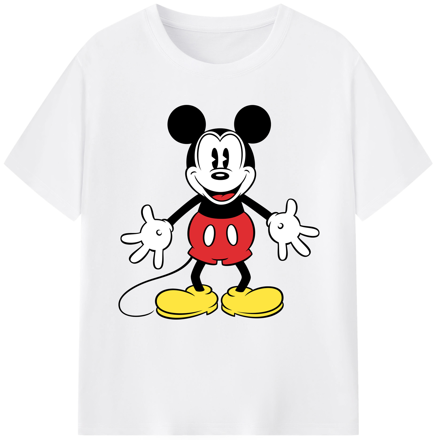 （画像用） ミッキーマウス Mickey Mouse 綿100％半袖Tシャツ（フロントプリント）