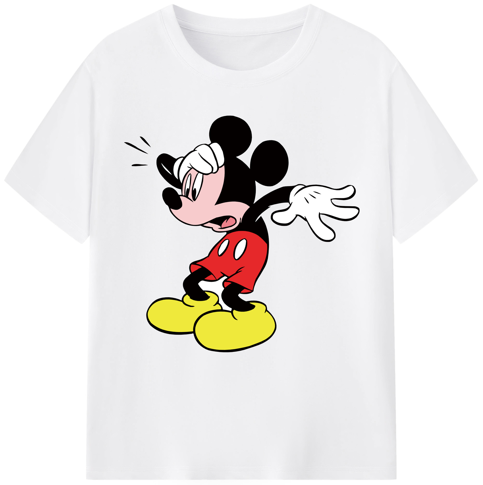 （画像用） ミッキーマウス Mickey Mouse 綿100％半袖Tシャツ（フロントプリント）