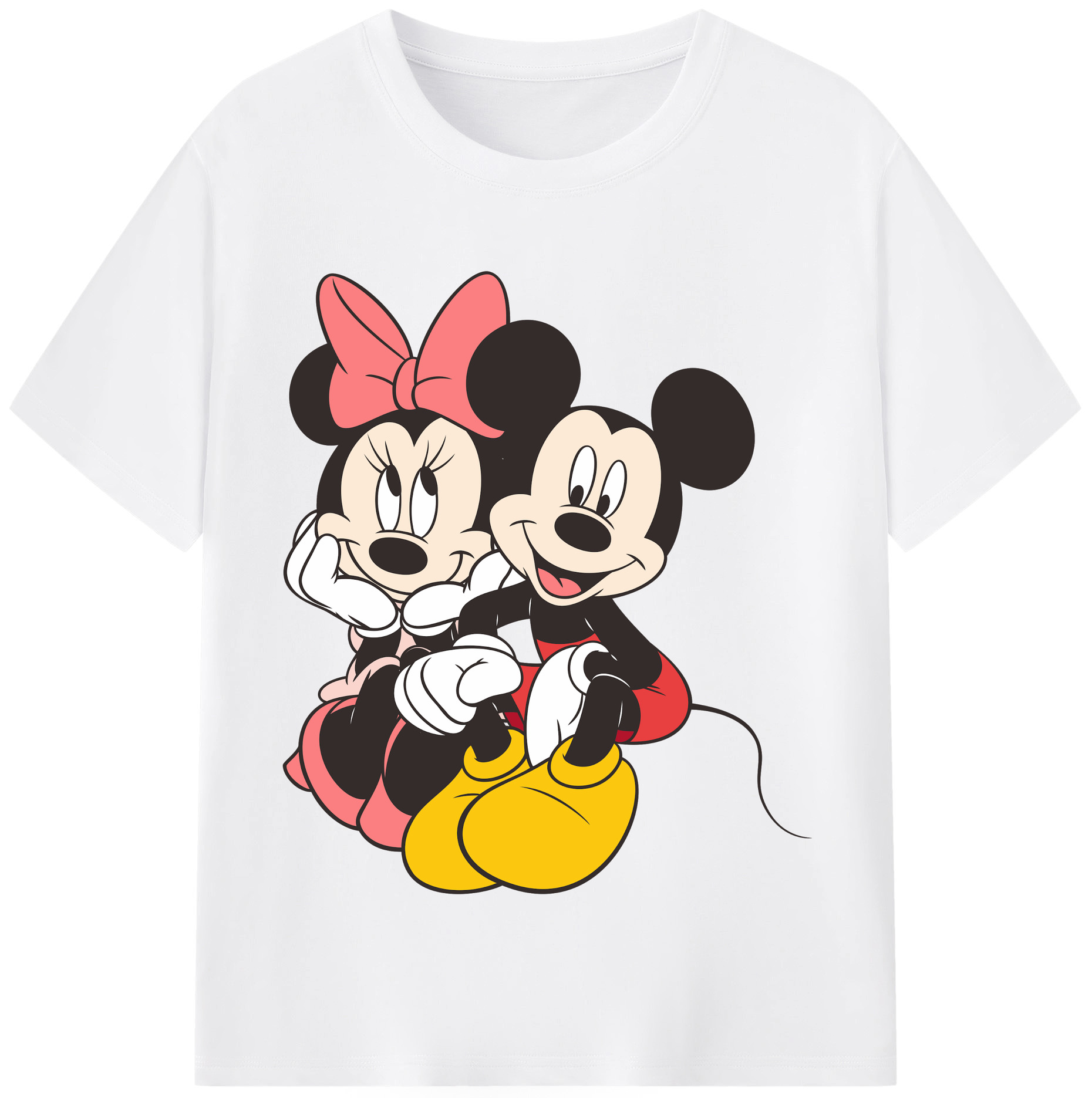 （画像用） ミッキーマウス Mickey Mouse 綿100％半袖Tシャツ（フロントプリント）