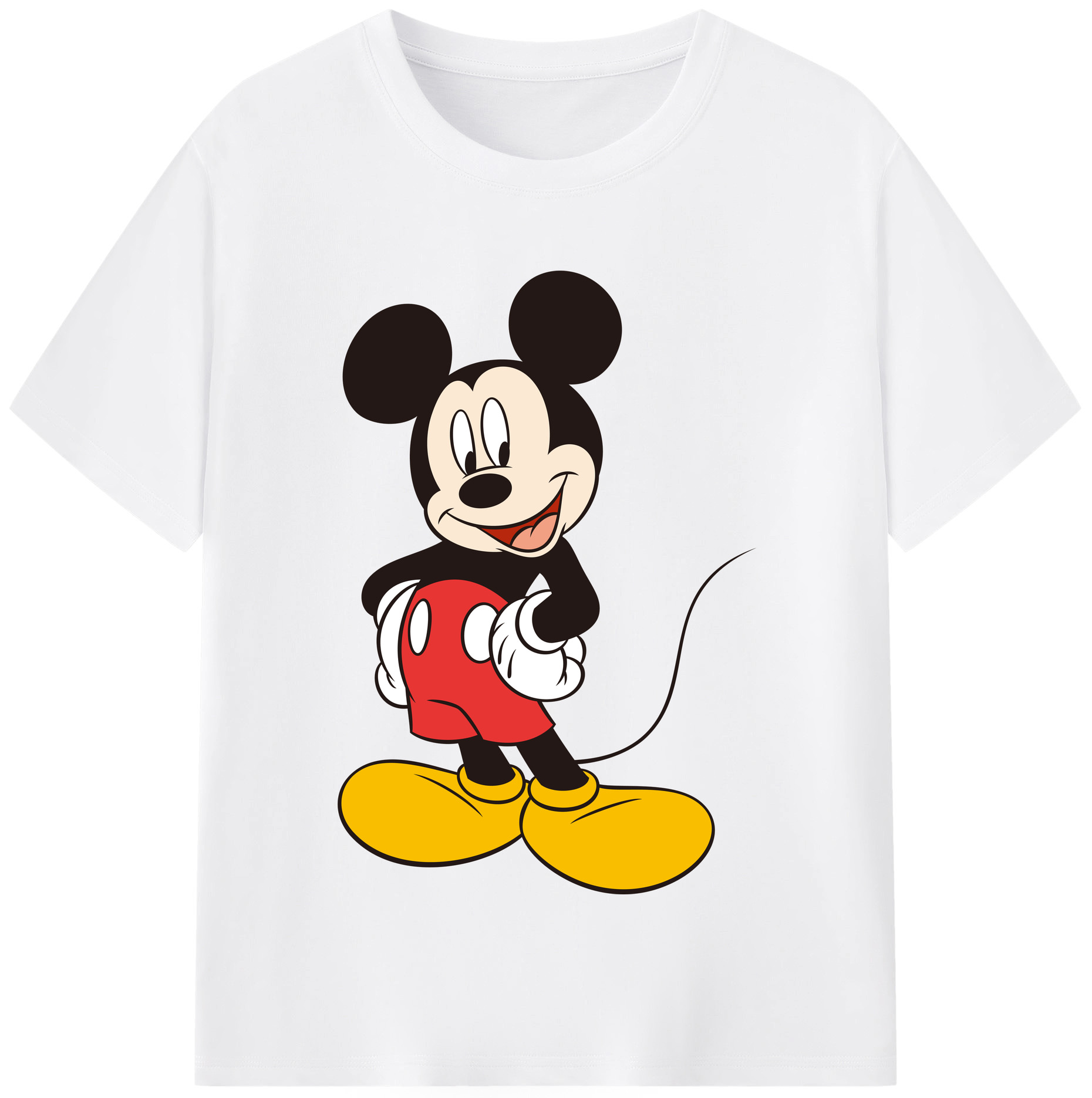 （画像用） ミッキーマウス Mickey Mouse 綿100％半袖Tシャツ（フロントプリント）