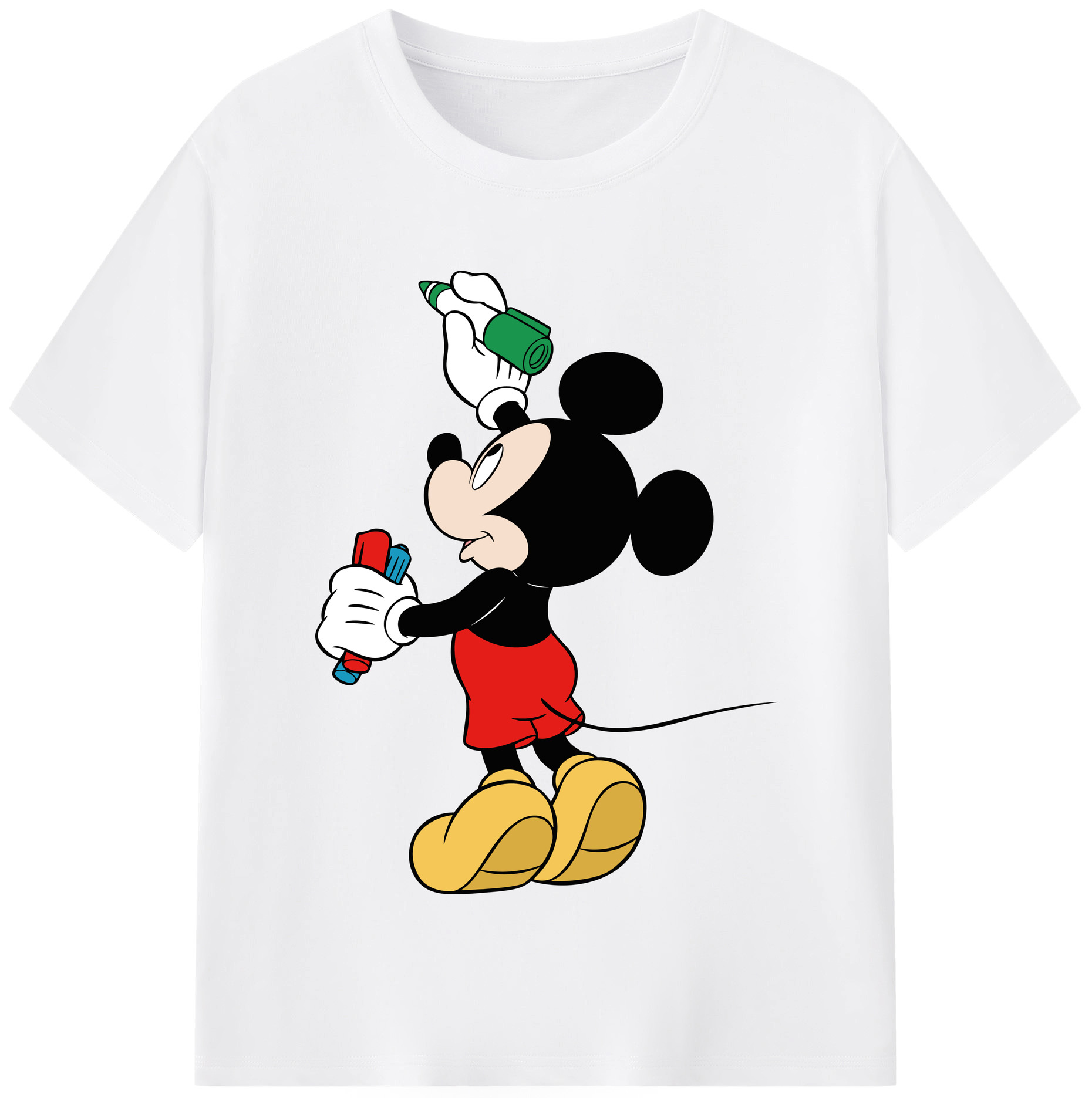（画像用） ミッキーマウス Mickey Mouse 綿100％半袖Tシャツ（フロントプリント）