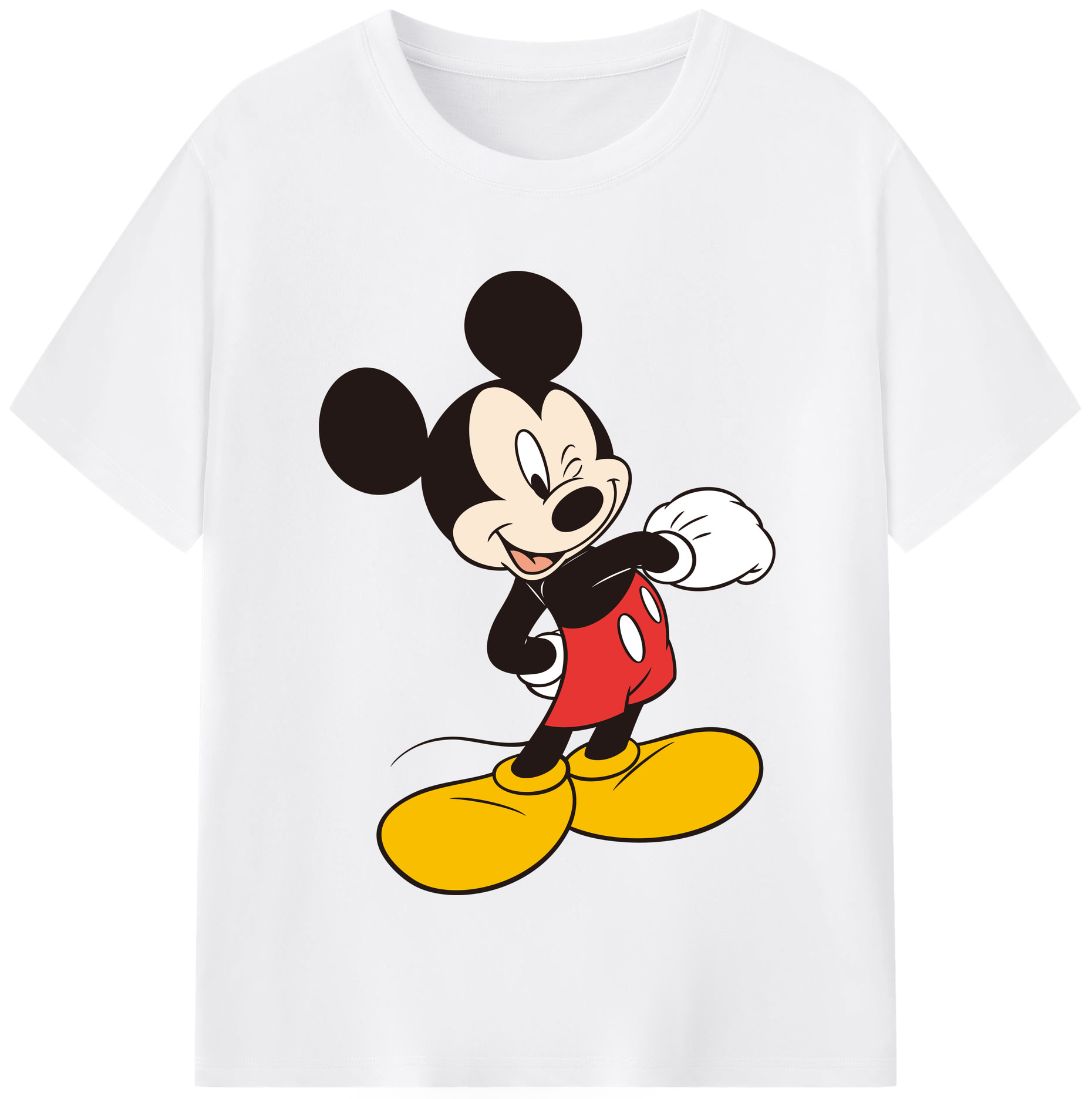 （画像用） ミッキーマウス Mickey Mouse 綿100％半袖Tシャツ（フロントプリント）