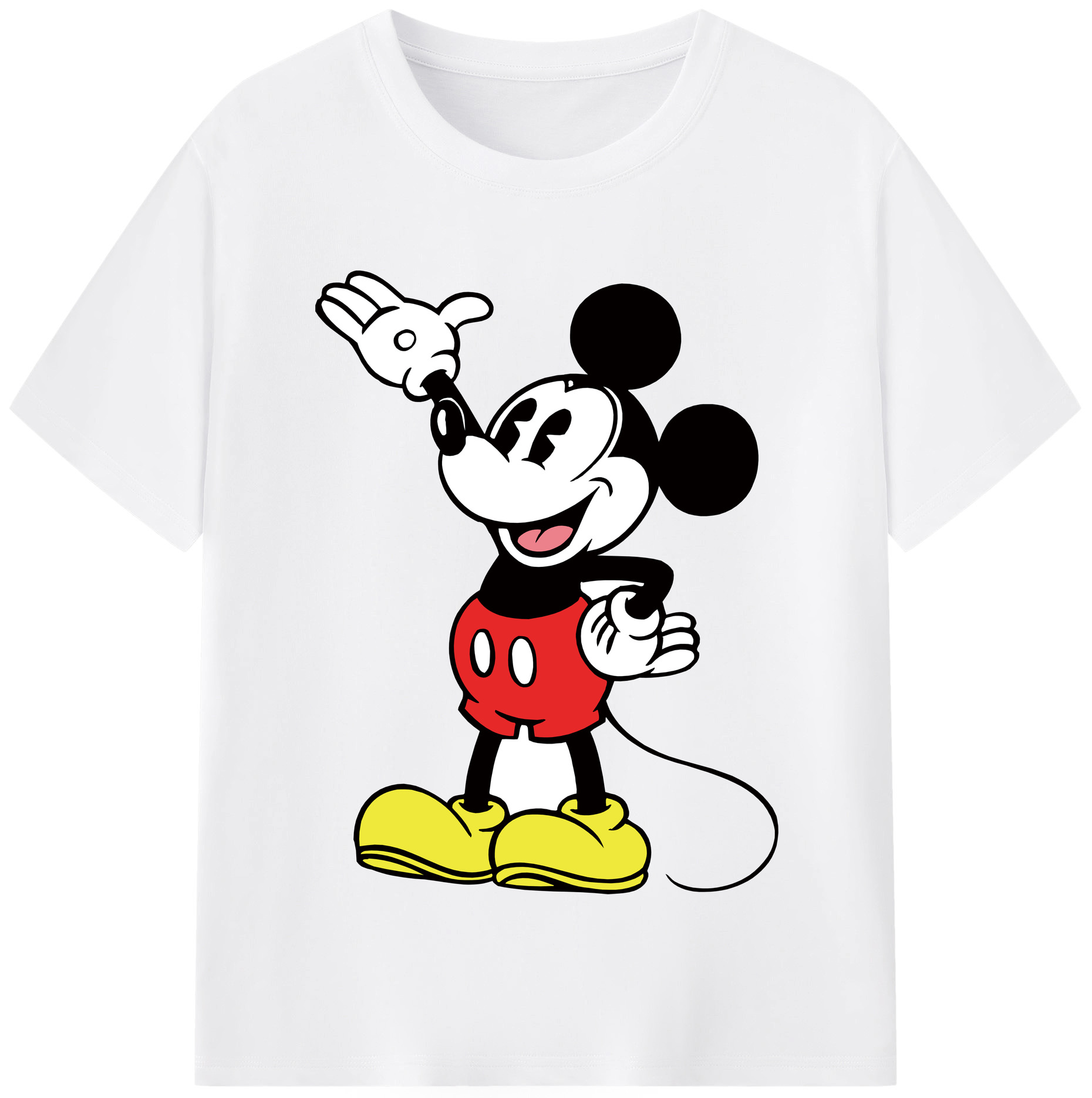 （画像用） ミッキーマウス Mickey Mouse 綿100％半袖Tシャツ（フロントプリント）