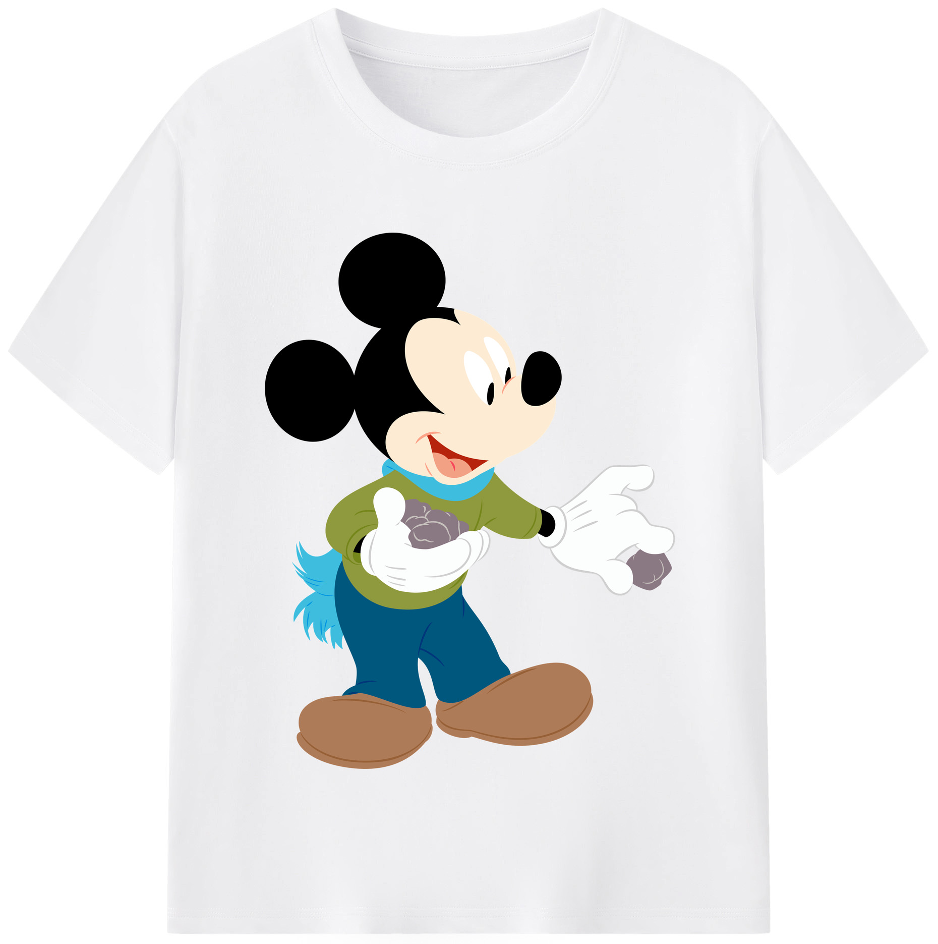 （画像用） ミッキーマウス Mickey Mouse 綿100％半袖Tシャツ（フロントプリント）
