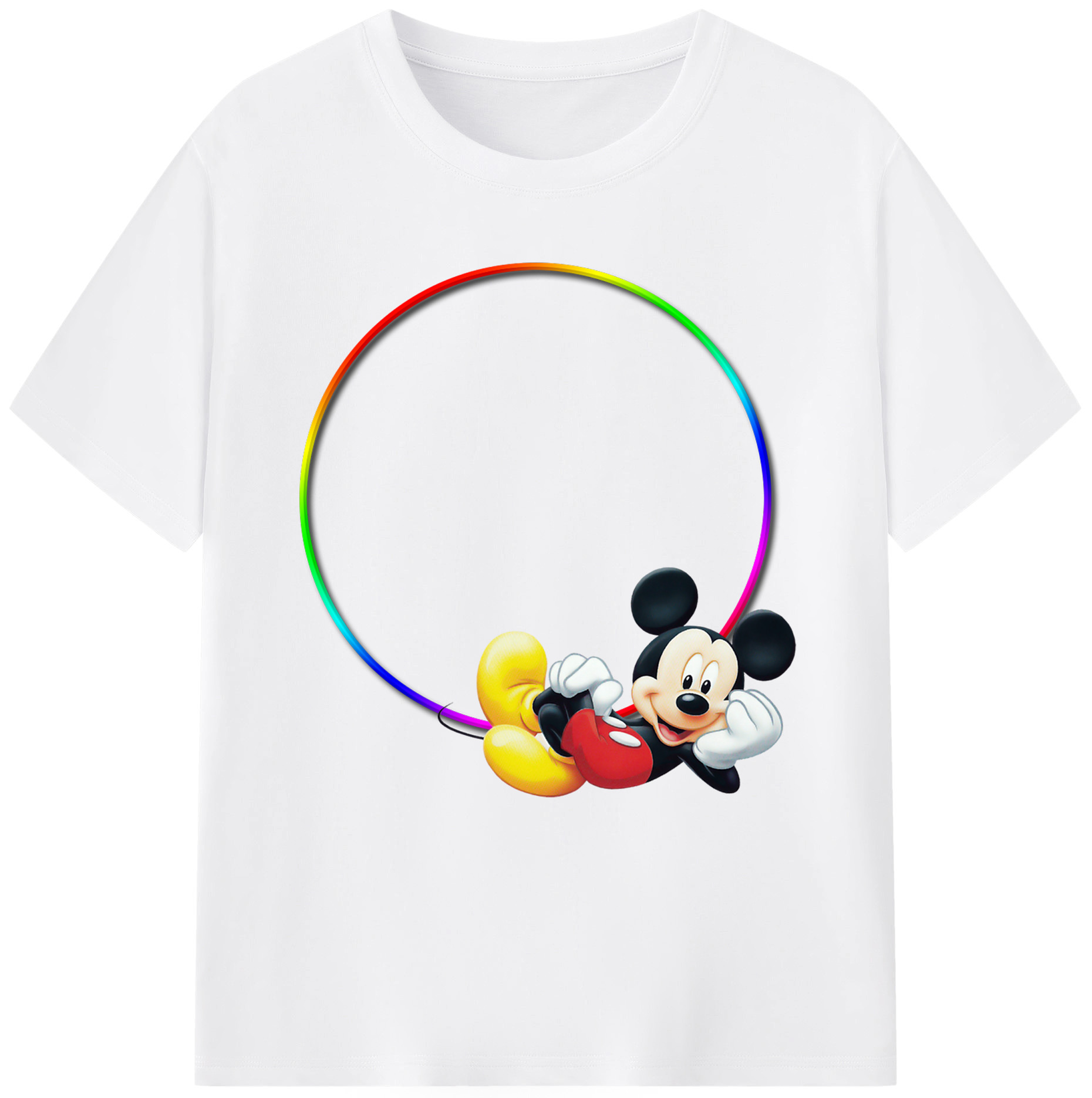 （画像用） ミッキーマウス Mickey Mouse 綿100％半袖Tシャツ（フロントプリント）