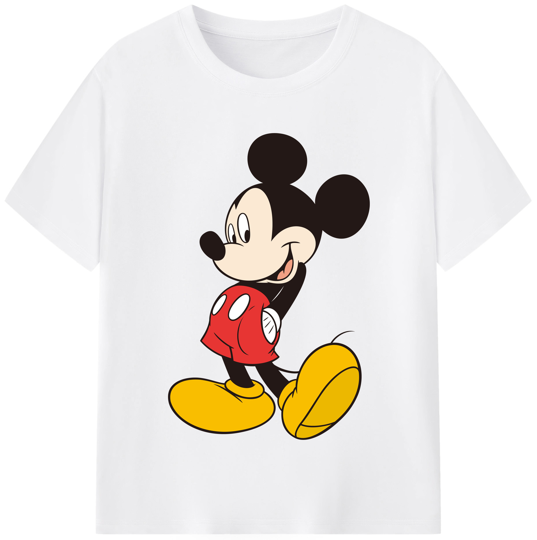 （画像用） ミッキーマウス Mickey Mouse 綿100％半袖Tシャツ（フロントプリント）